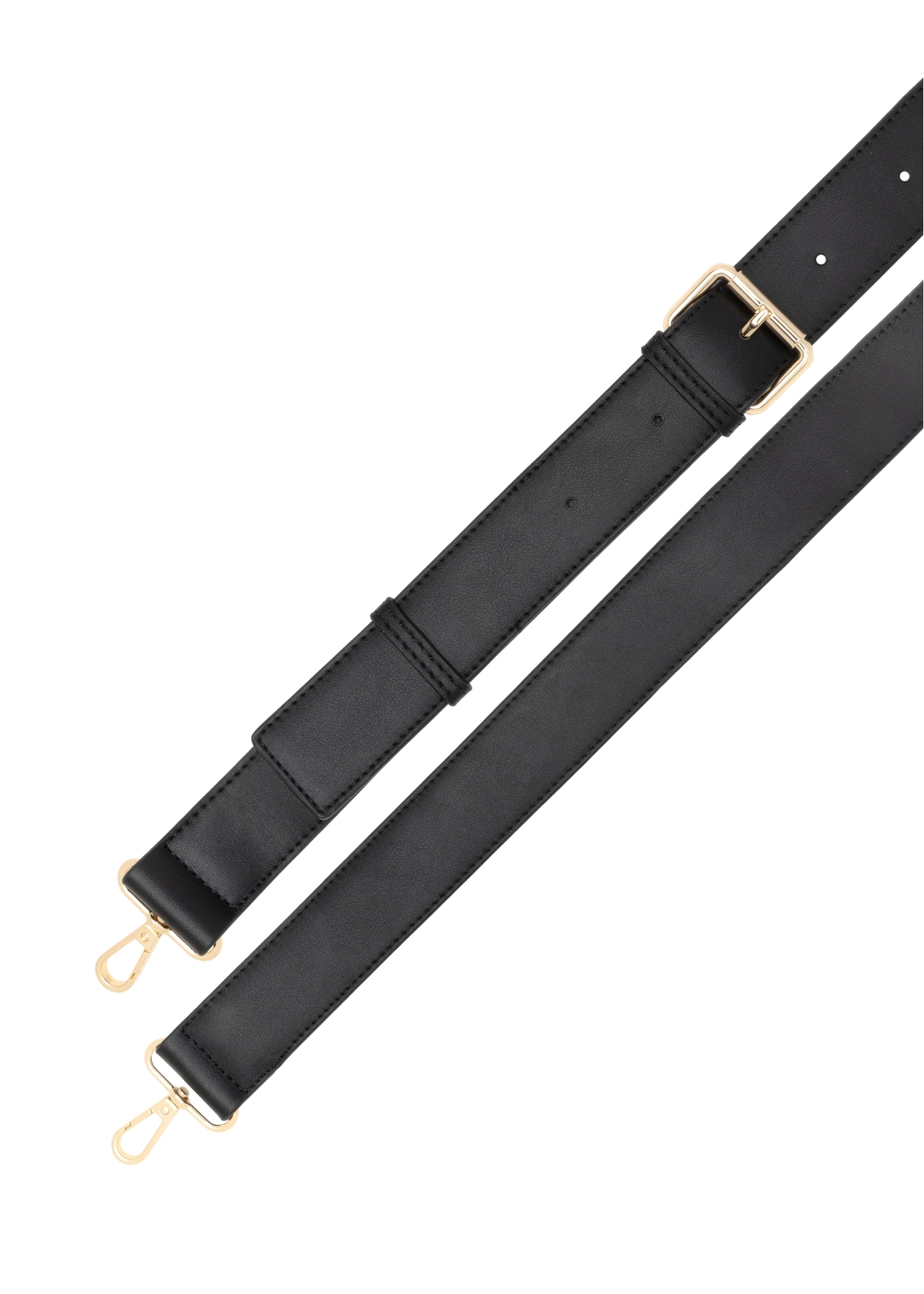 Black small women's handbag TOREC-1172-99(W26), product strap view on white background.