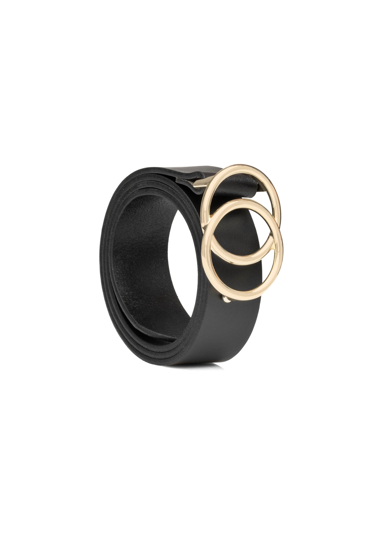 Black women's belt with croco motif PASDS-0172E-99(Z25), diagonal product view on white background.