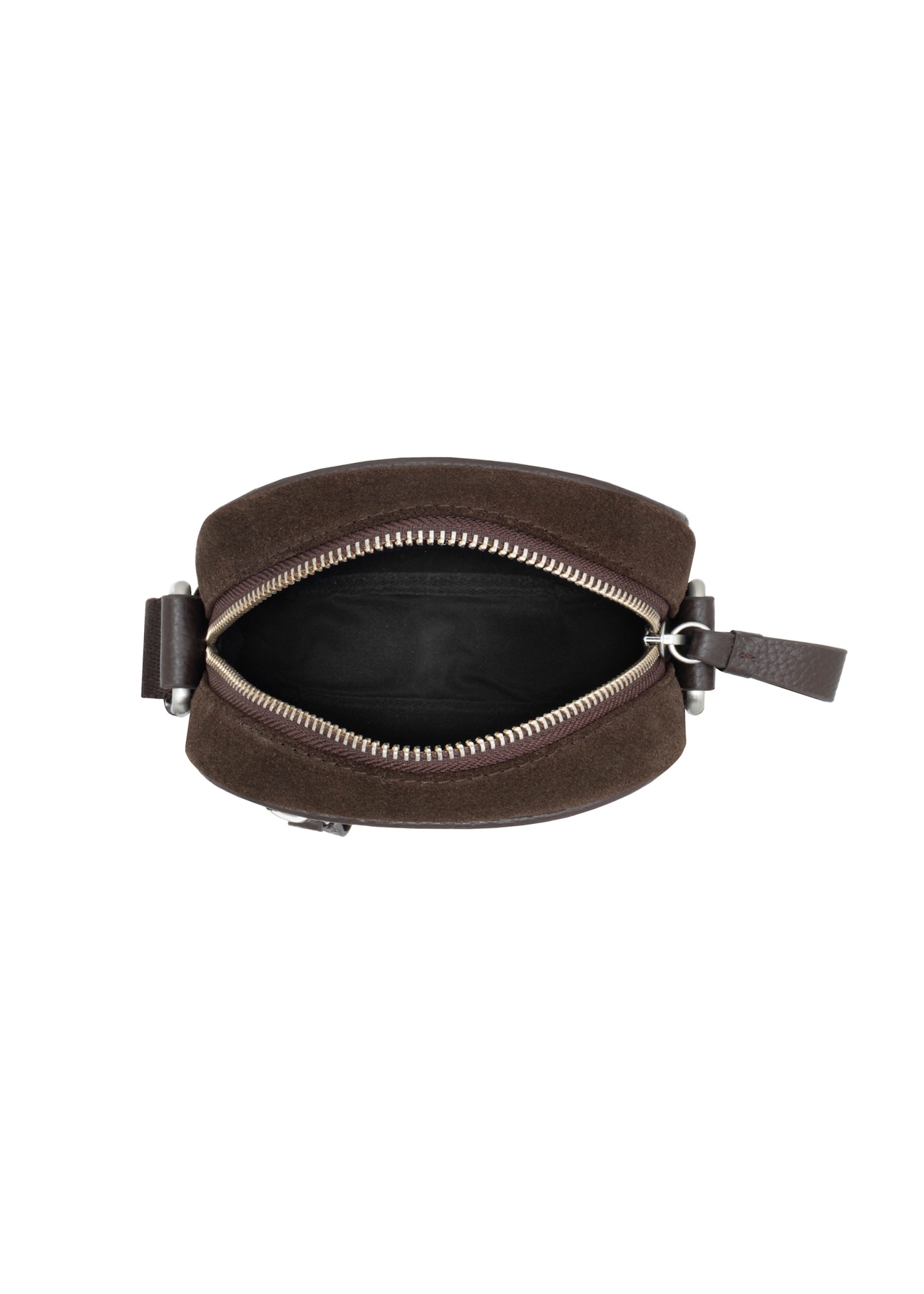 Men's leather bag in dark brown color TORMS-0541-1I(Z26), product view inside on a light background.
