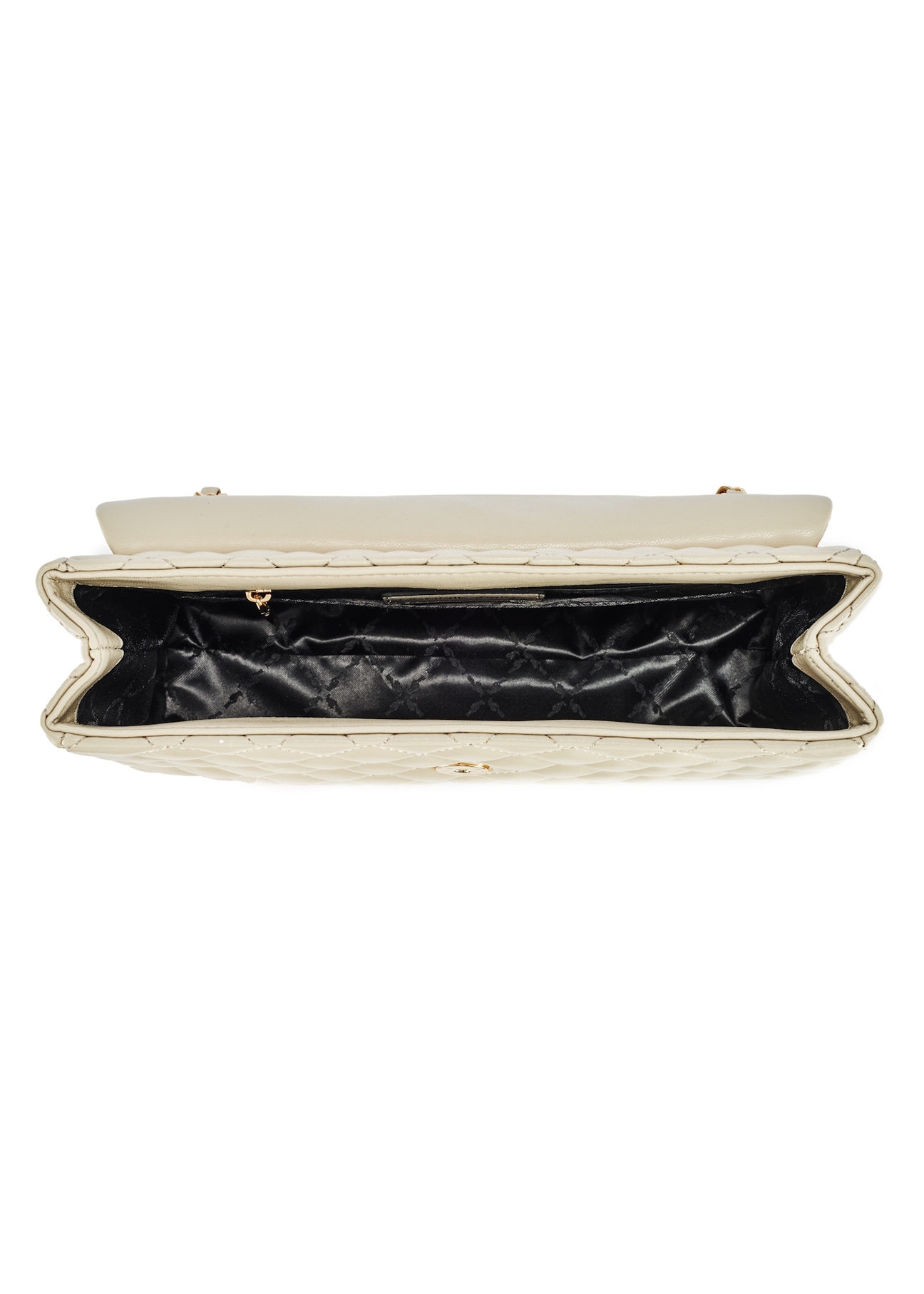 Cream quilted handbag on chain TOREC-0443E-12(Z25), view of the center of the product on a white background.