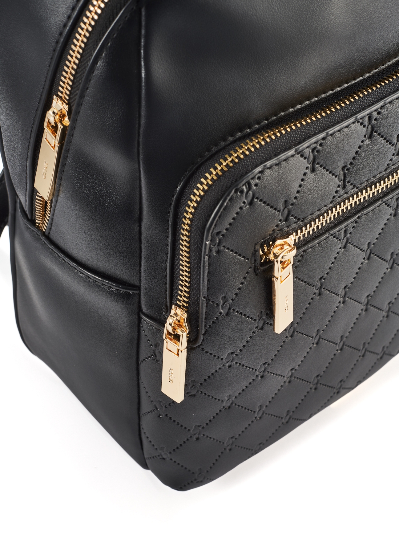Black monogrammed women's backpack TOREC-1045-98(Z25)
