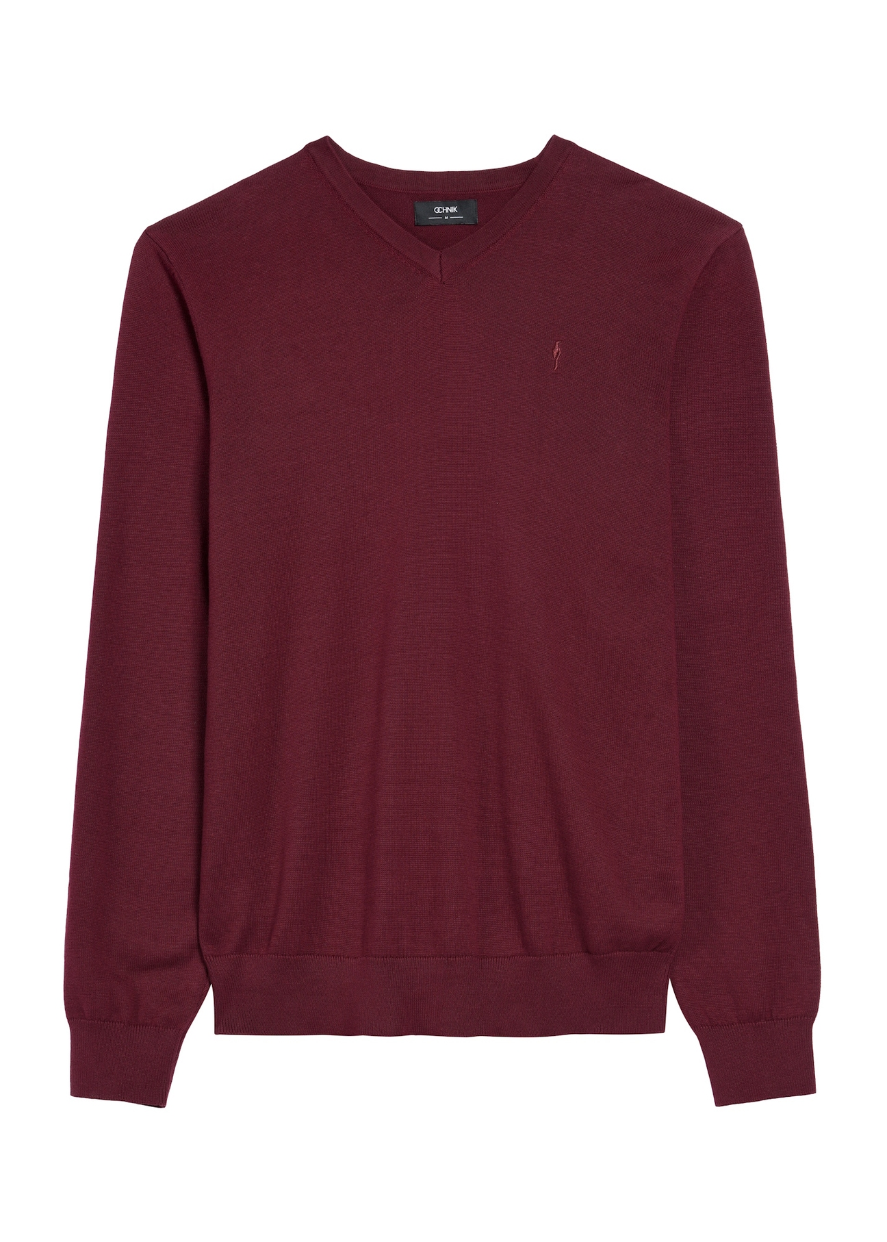 Burgundy men's sweater with logo SWEMT-0159A-49(Z25), front product view on white background.