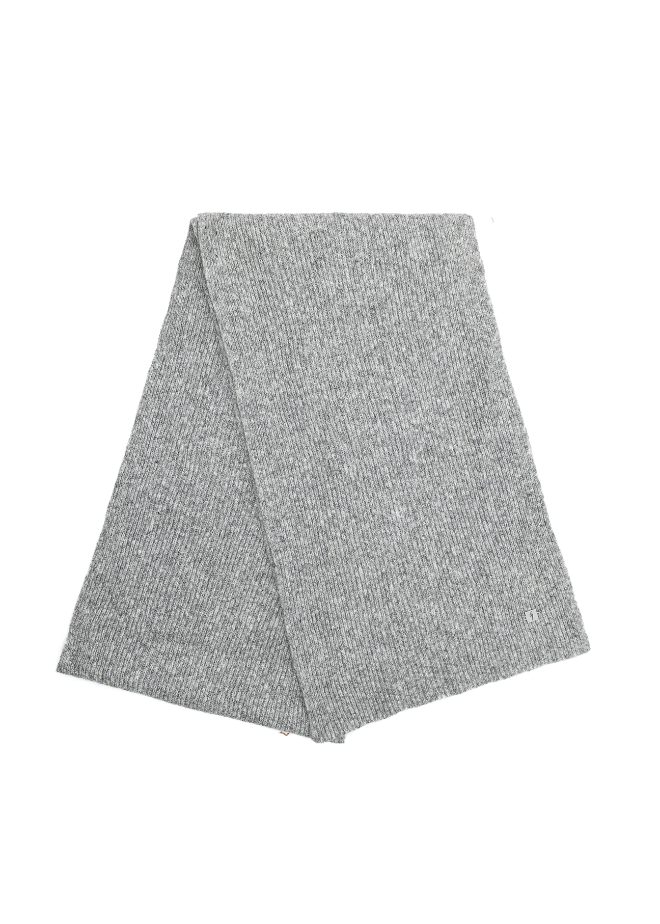 Gray women's winter scarf SZADT-0202-91(Z25), folded product view on white background.