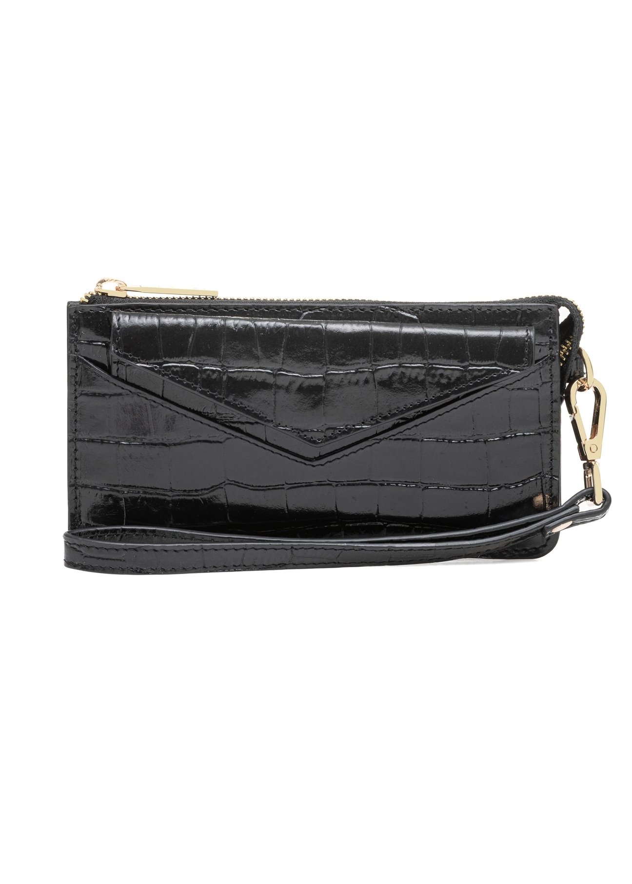 Black large croco leather handbag TORES-1132E-99(Z25)