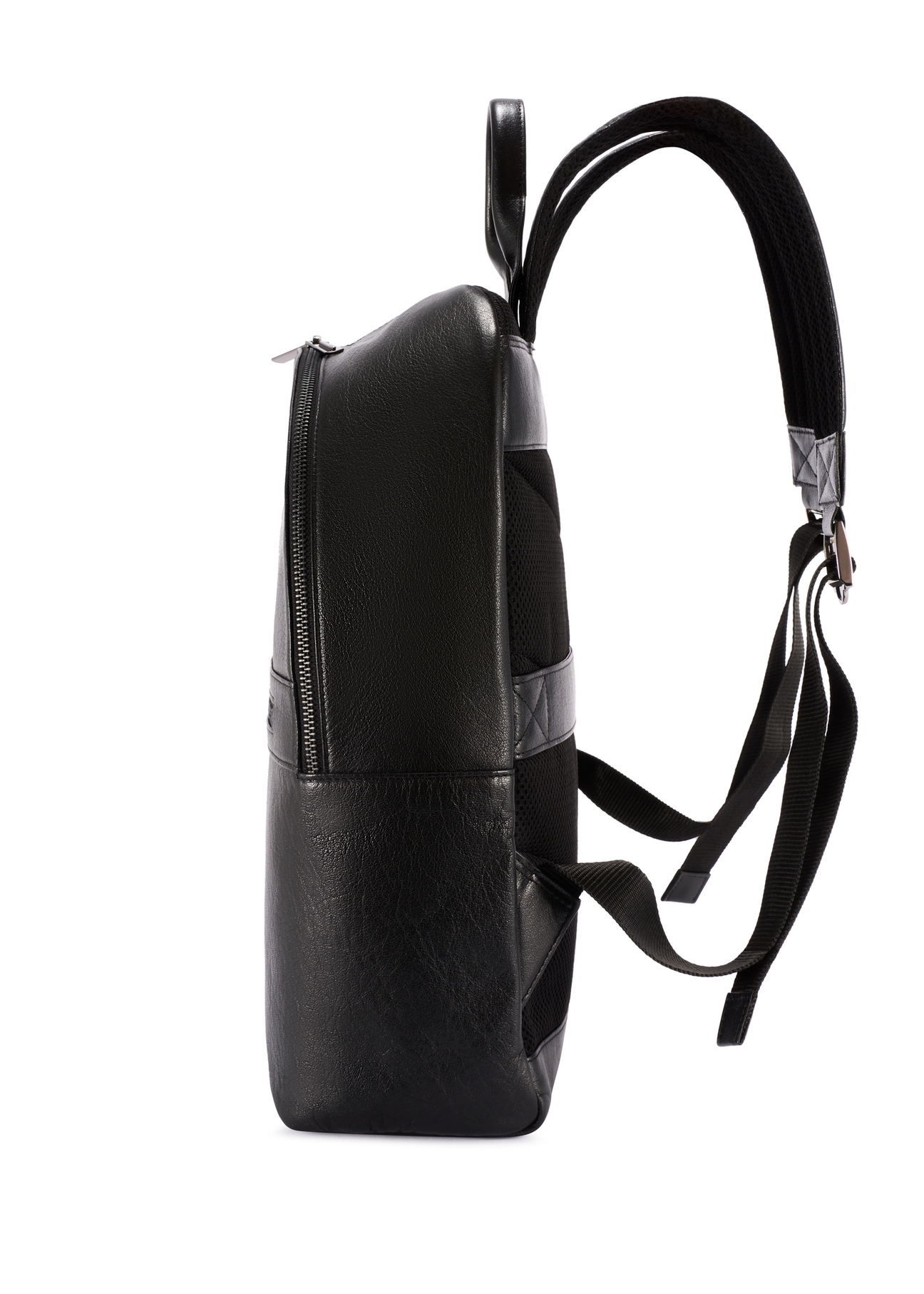 Large men's leather backpack TORMS-0493-99(W26) - side view of the product, on a white background.