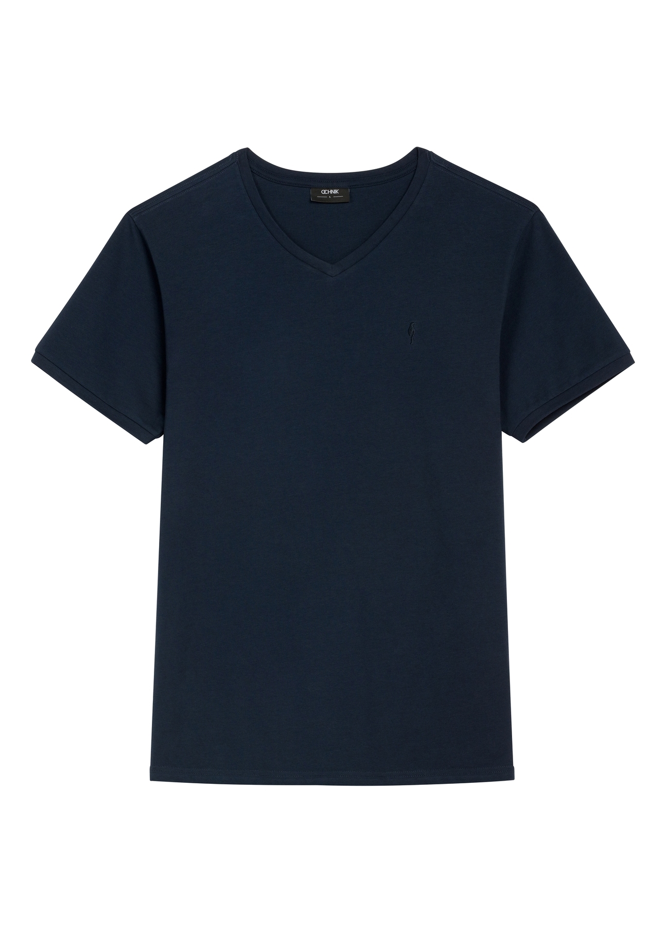 Navy blue cotton men's T-shirt TSHMT-0088-7E(W26), front product view on white background.