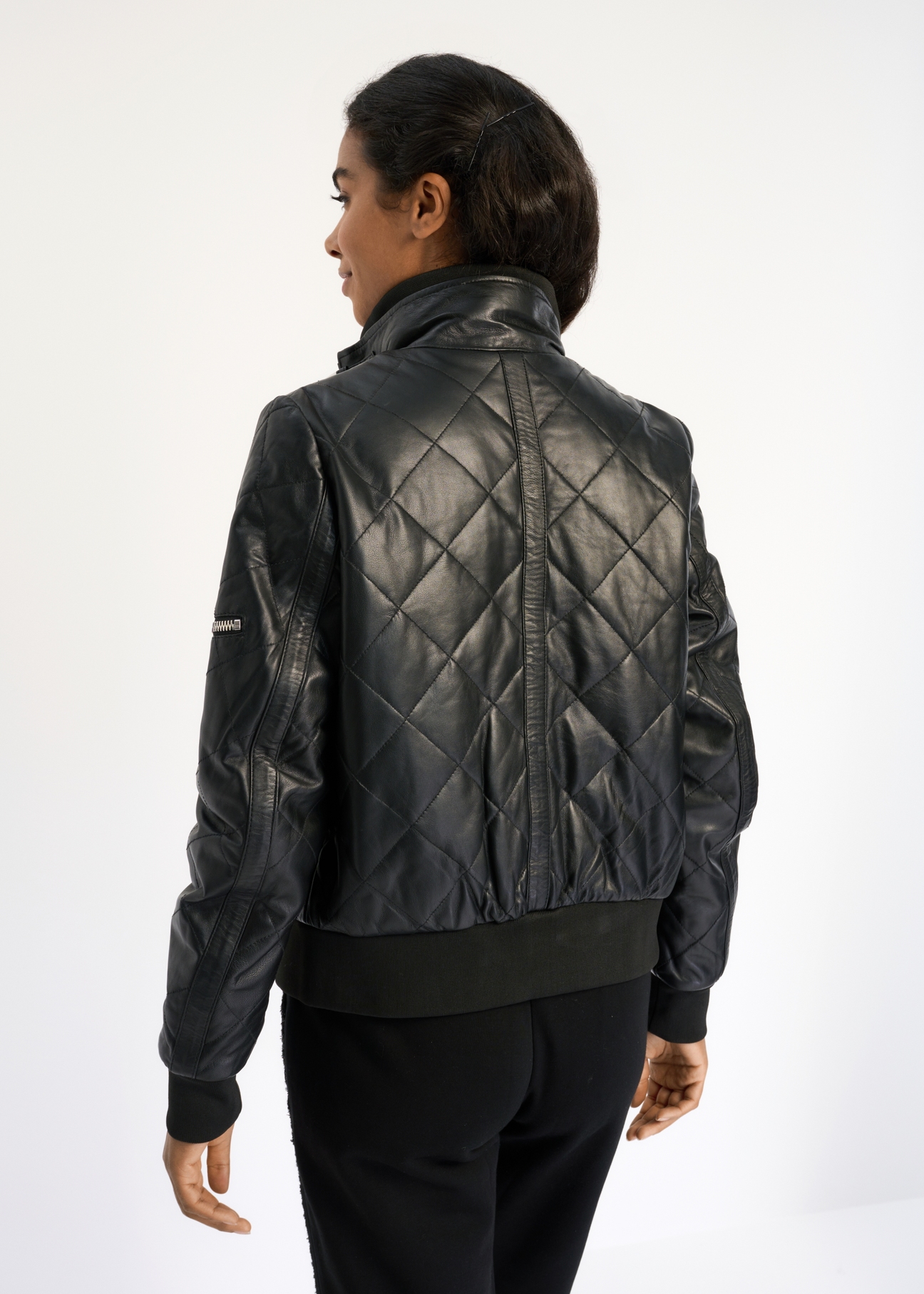 Women's quilted leather jacket KURDS-0378-1241(Z22)-04