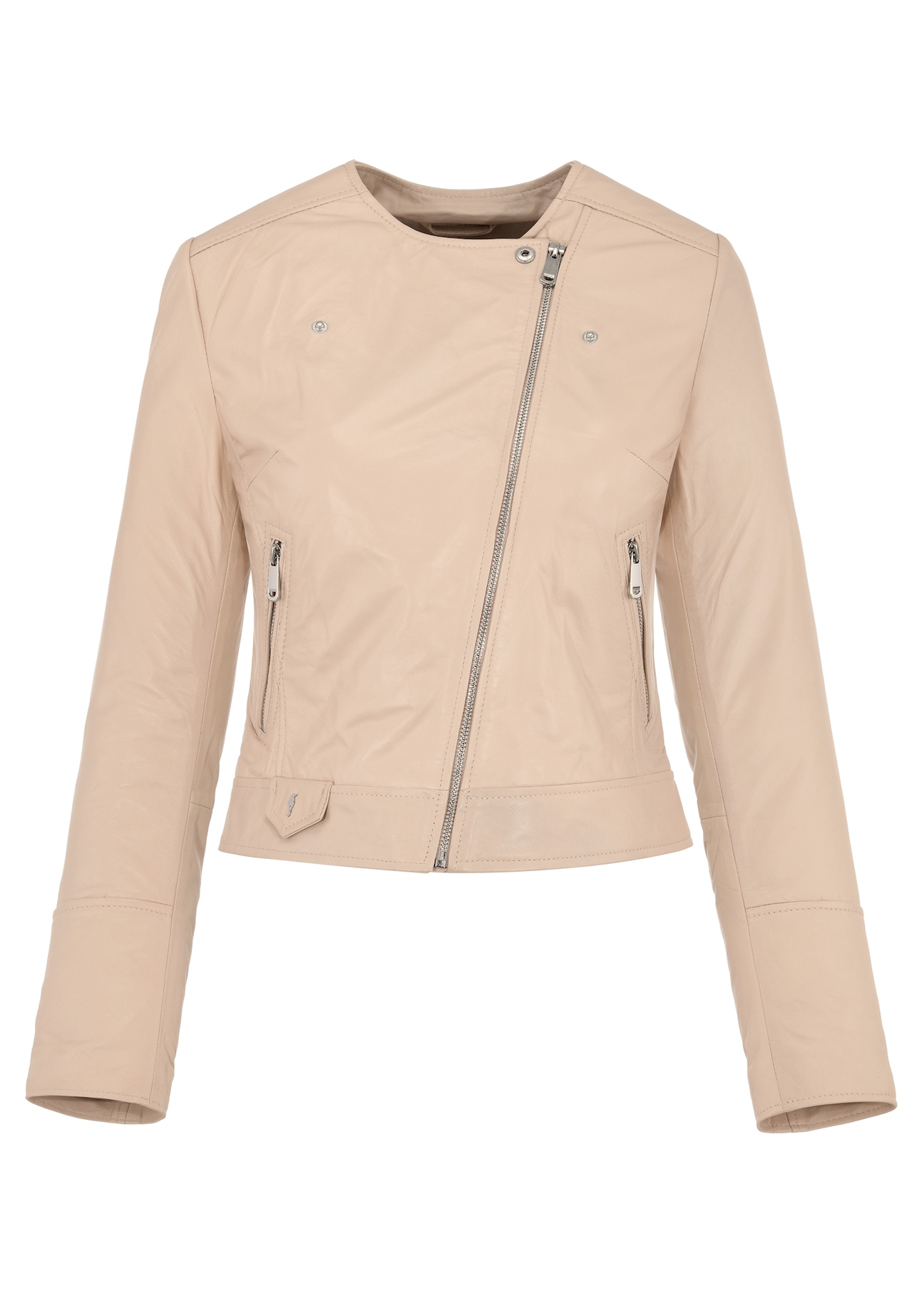 Women's Beige Leather Ramones KURDS-0273-1365(KS)