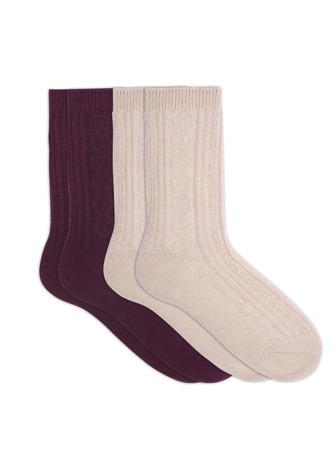 Set of women's long socks ZESDT-0040-4D(Z26), product view from the front on a white background.
