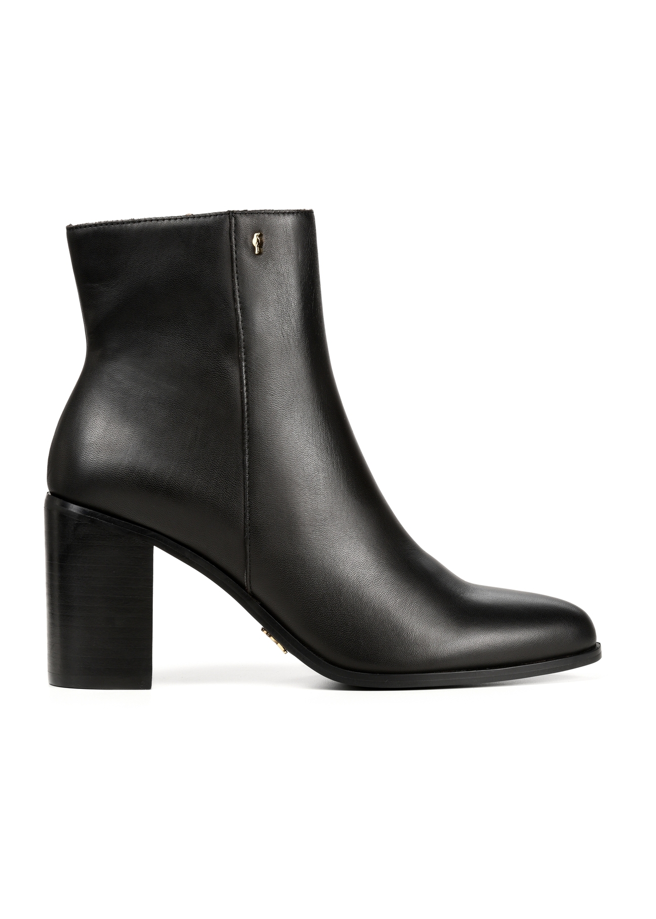 Black leather women's ankle boots BUTYD-1213-99(Z25)