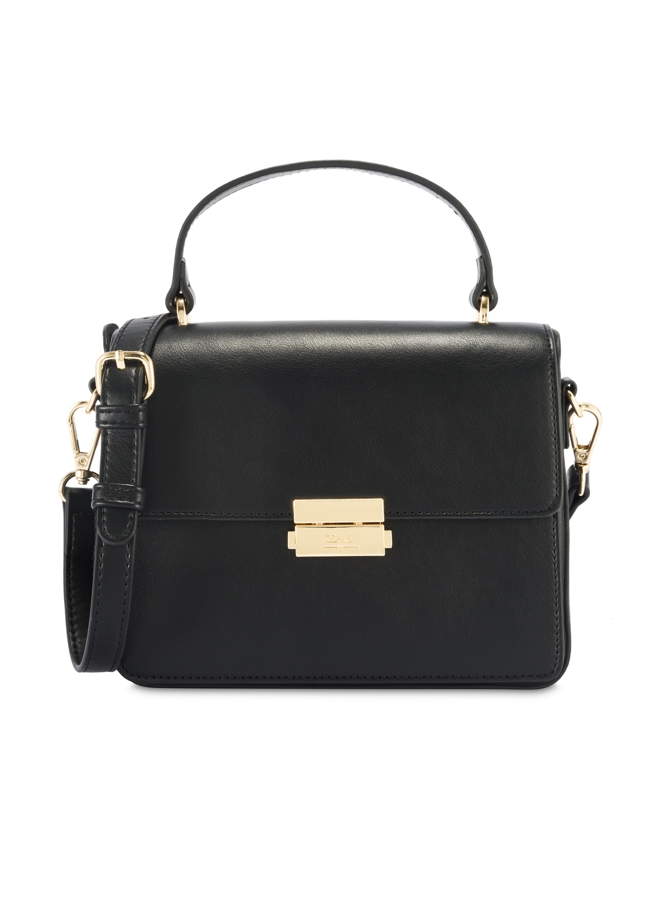 Black women's handbag TOREC-1080-99(Z25), product view from the front on a white background.