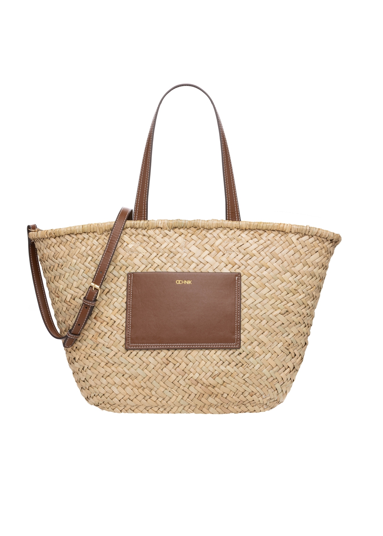 Women's straw shopper bag TOREC-1219-1E(W26), front product view on white background.