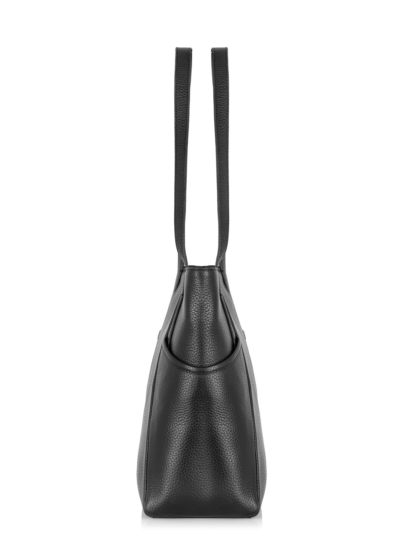 Black leather shopper bag TORES-0980-99(W24)-04