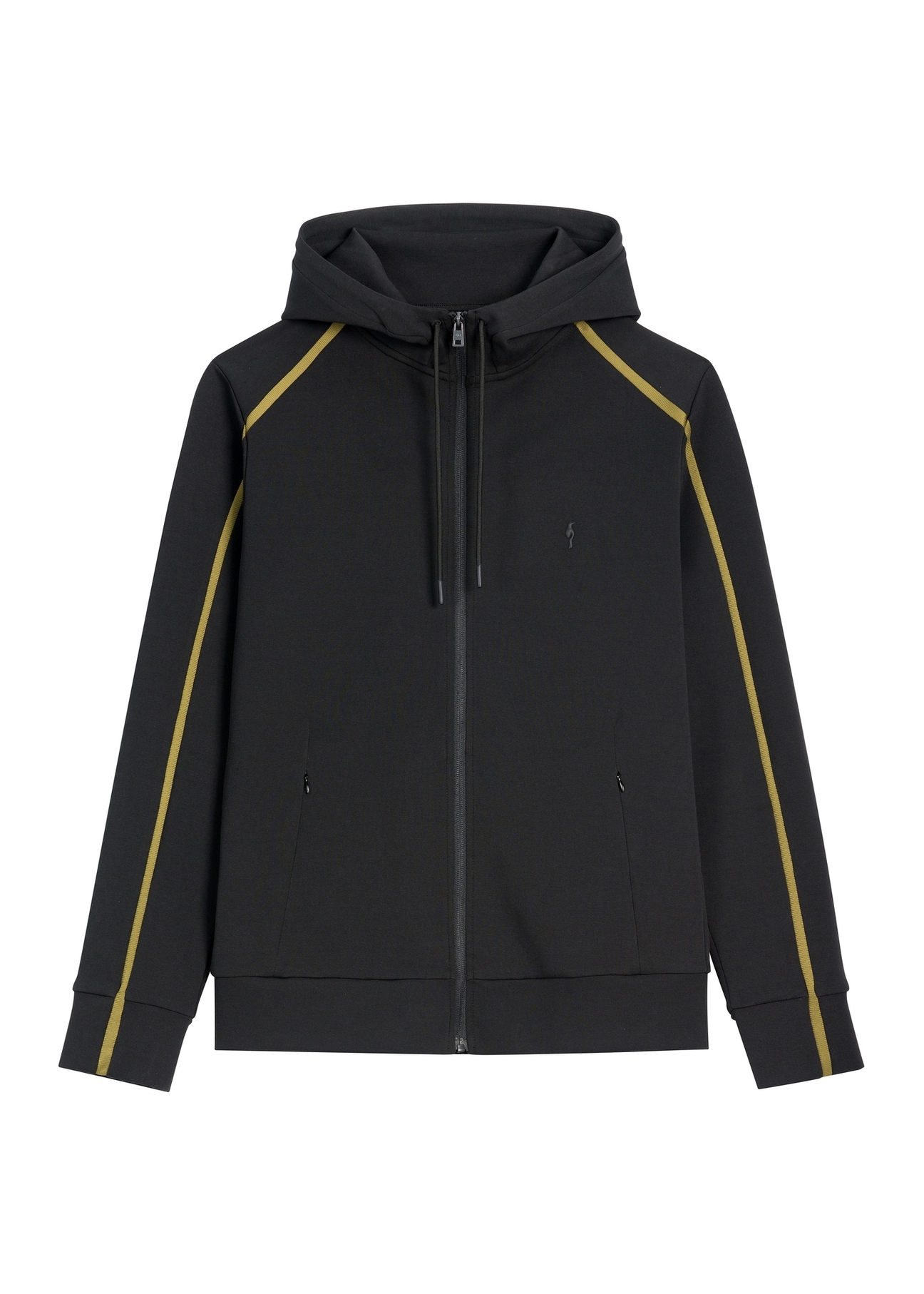 Men's black zip-up hoodie BLZMT-0083-99(Z26), front product view on white background.