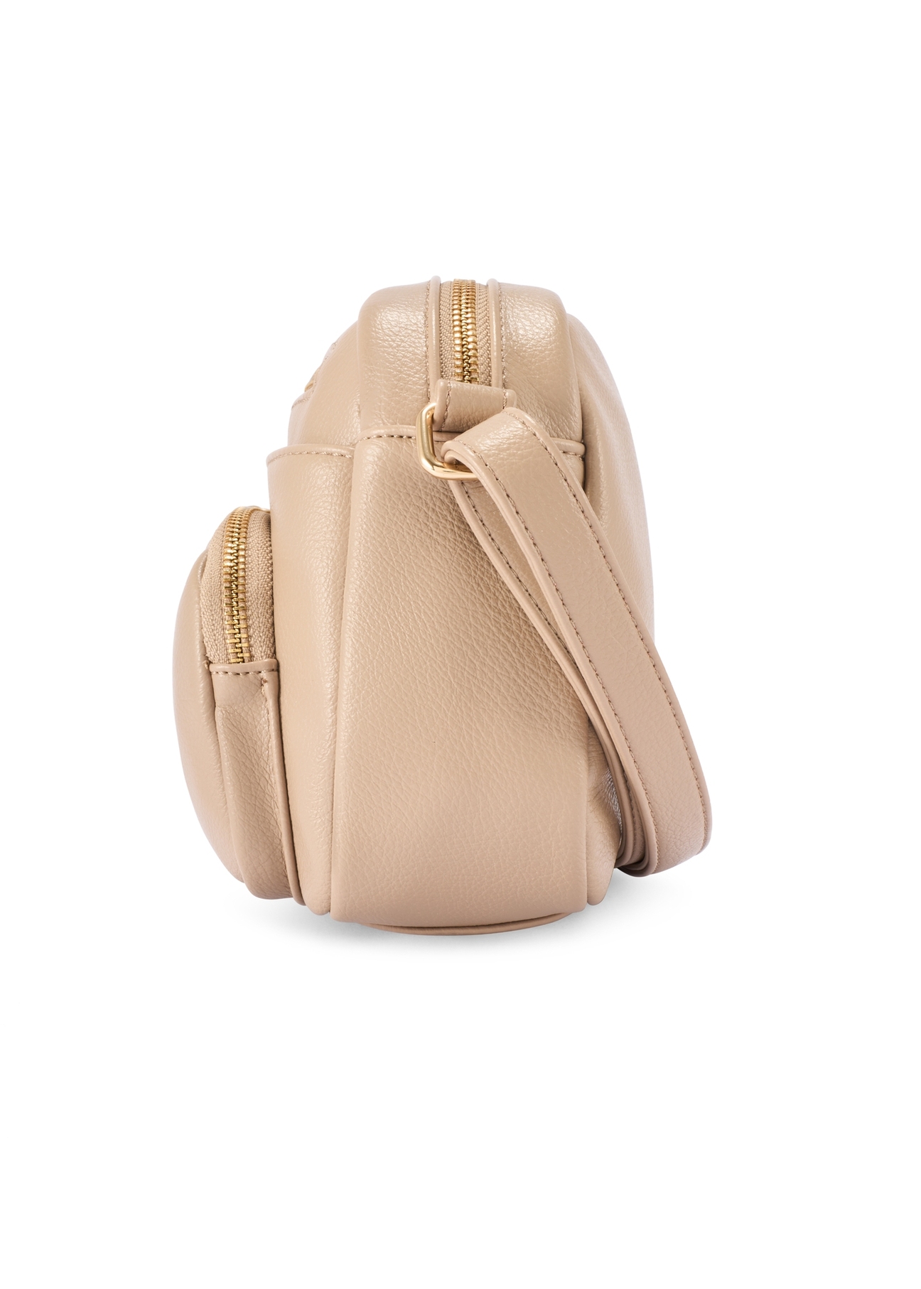 Women's shoulder bag in camel color TOREC-1123-1D(W26), product view from the side on a white background.