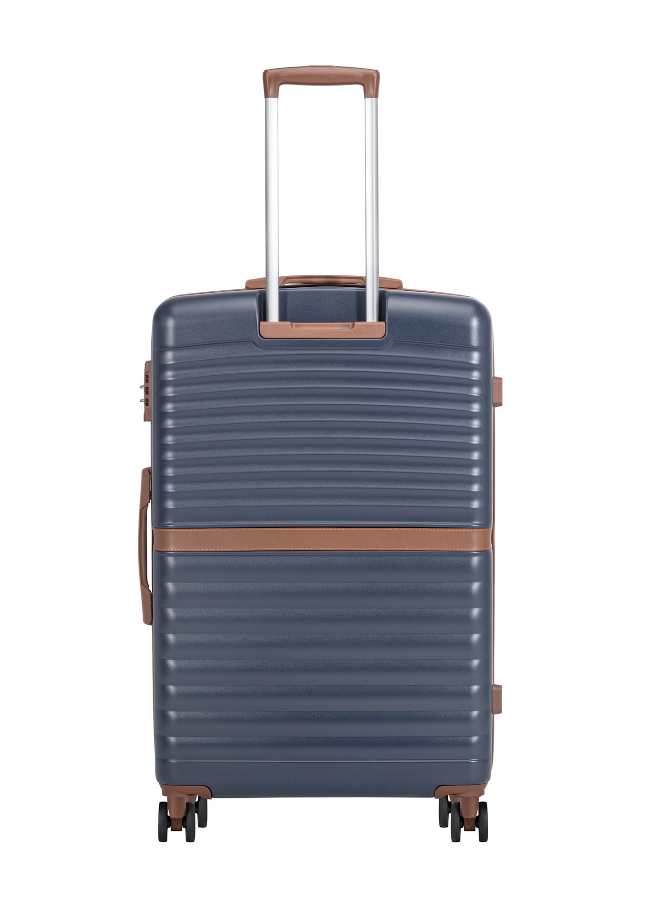 Large suitcase on wheels WALAB-0084-7D-28(W26), product view from the back on a white background.