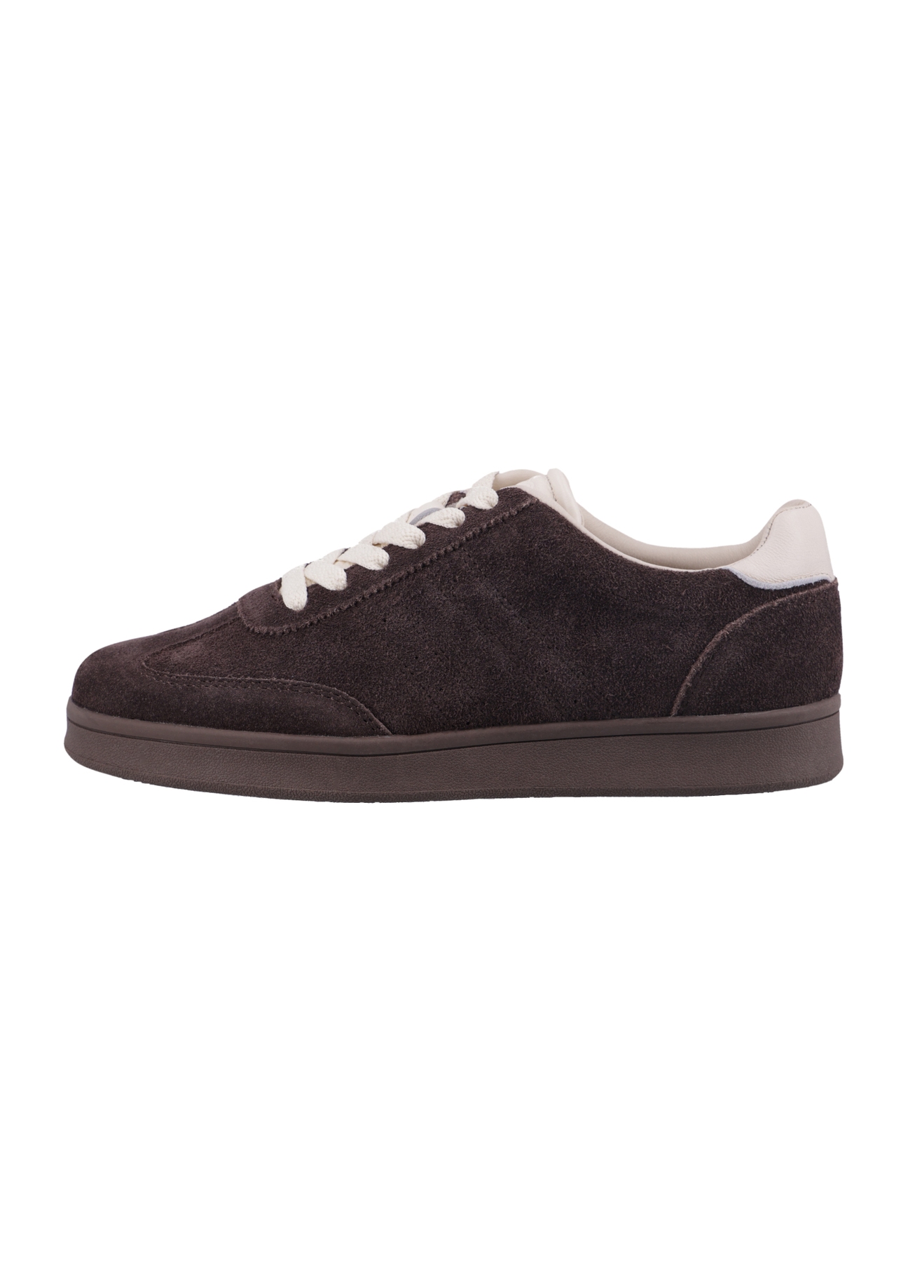 Dark brown suede sports shoes BUTYD-1317-1 I(Z26), side view of the product on a white background.