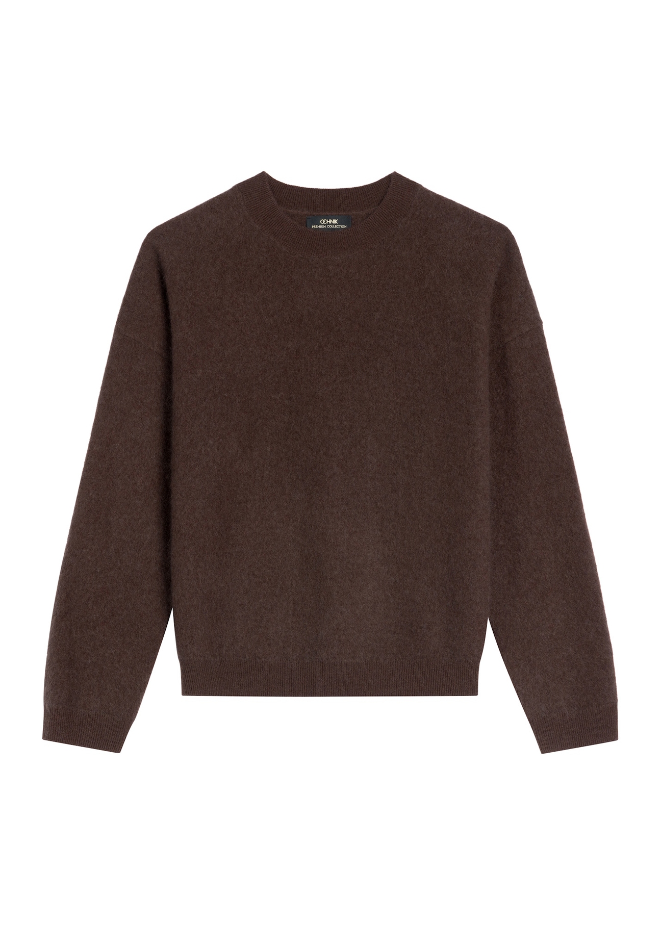 Women's woolen brown sweater SWEDT-0265-1I(Z26), front product view on white background.