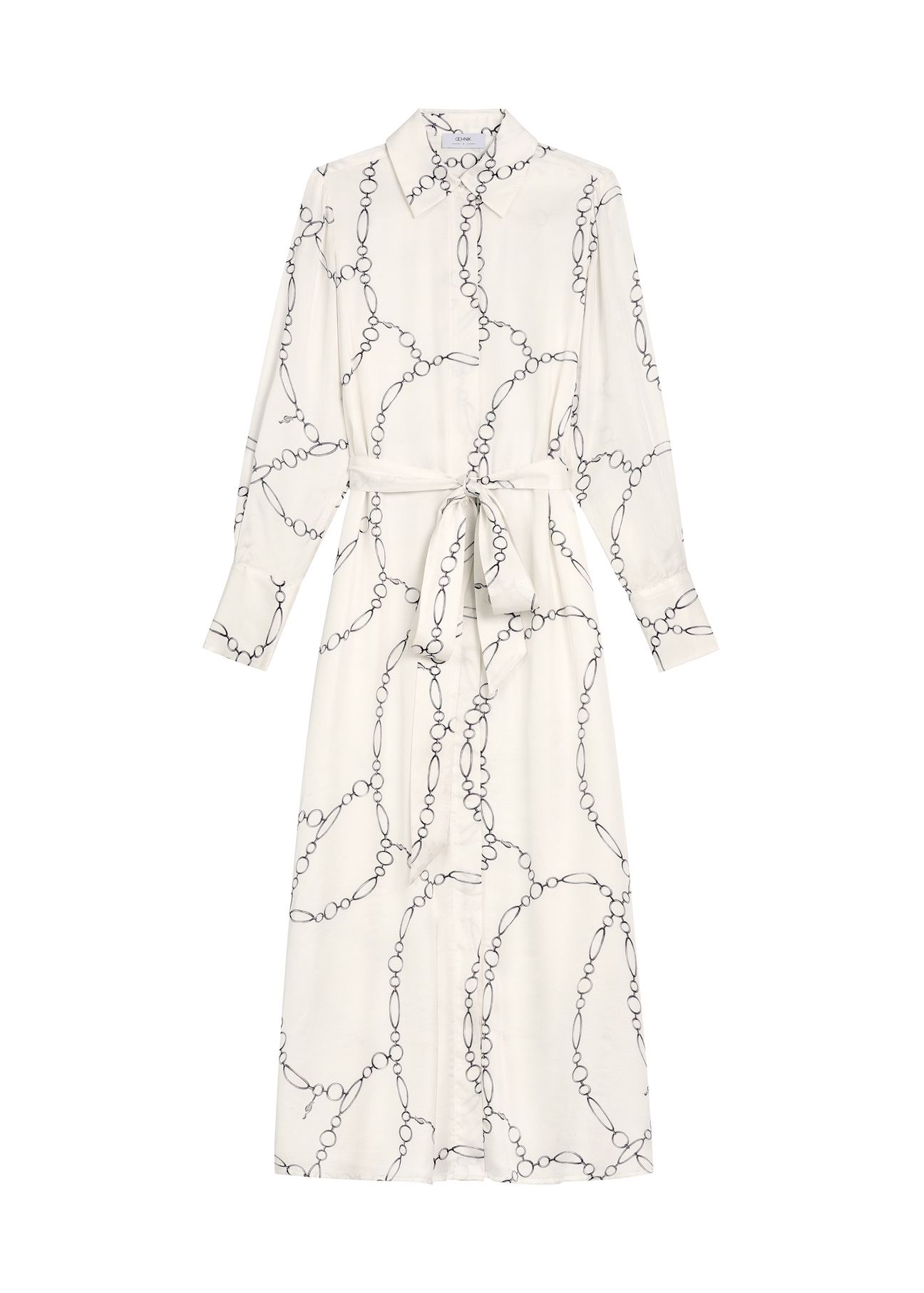 White long viscose dress SUKDT-0285-0P(Z26) - front product view, on white background.