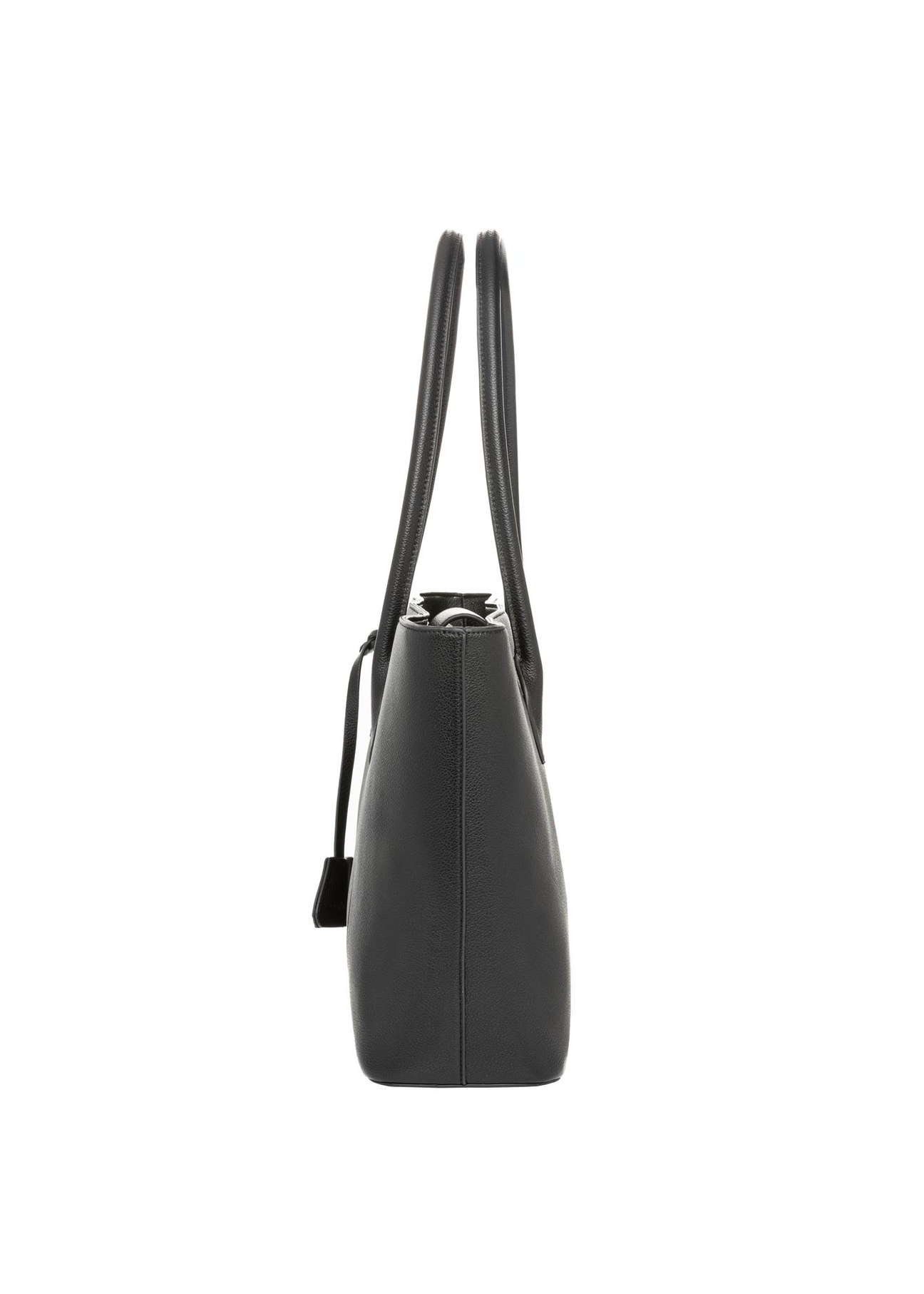 Black women's shopper bag TOREC-1241-9I(Z26) - side view of the product, on a white background.