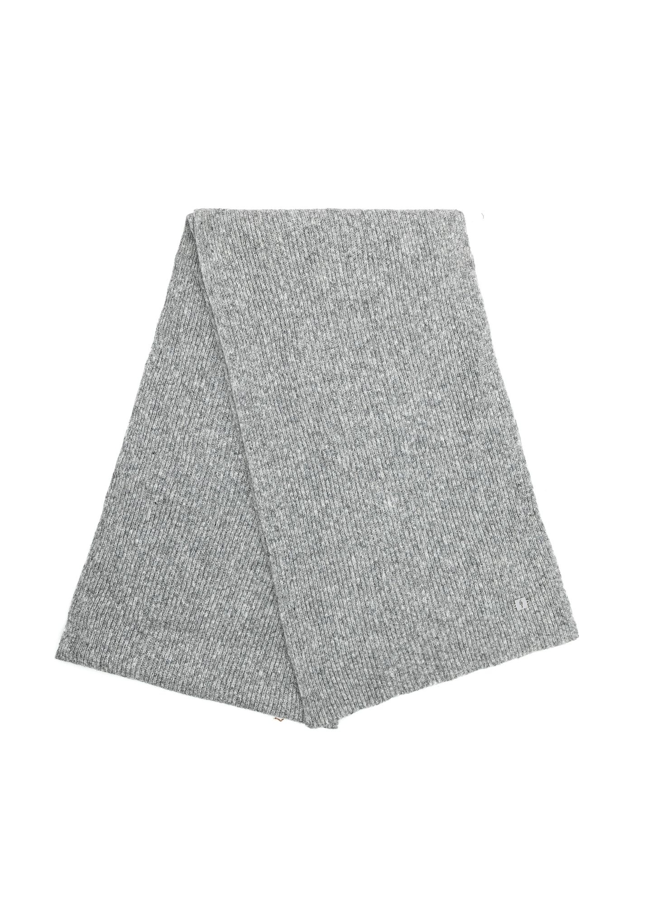 Gray women's scarf with a wool blend SZADT-0202-9B(Z26), folded product view on white background.