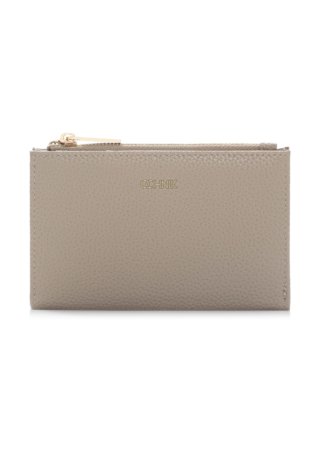 Medium beige women's wallet POREC-0428-1B(W26), front product view on white background.