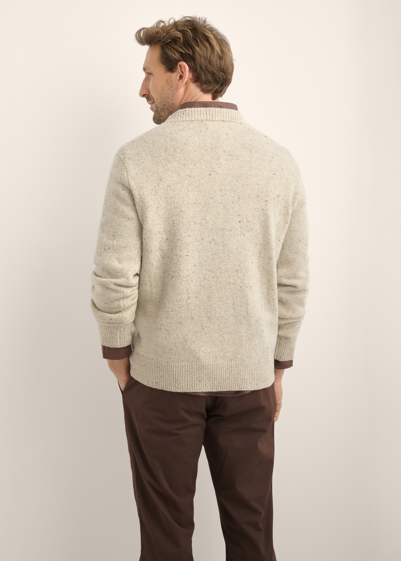 Men's woolen sweater with diamond pattern SWEMT-0216-1A(Z26)