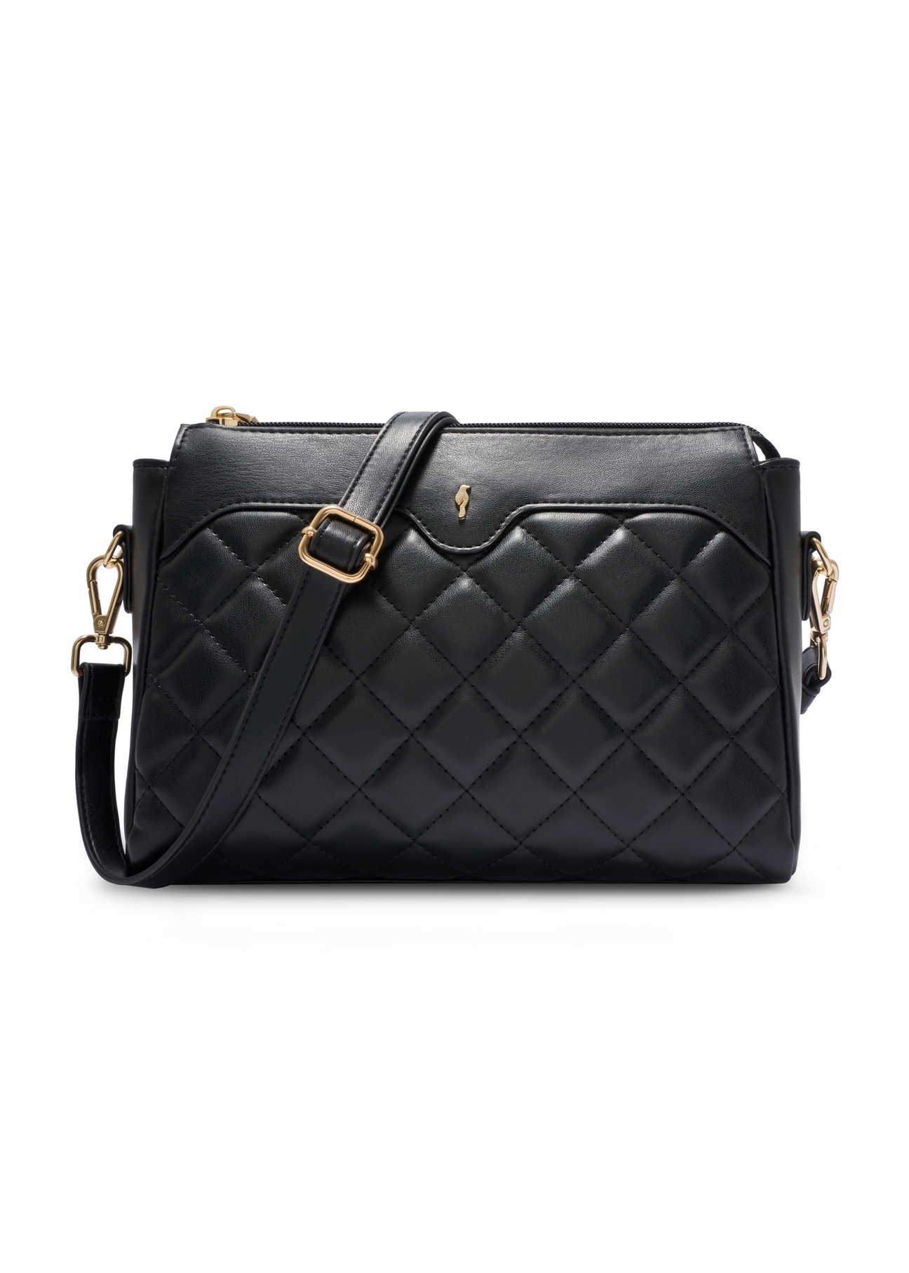 Black quilted women's handbag TOREC-1116-99(W26)
