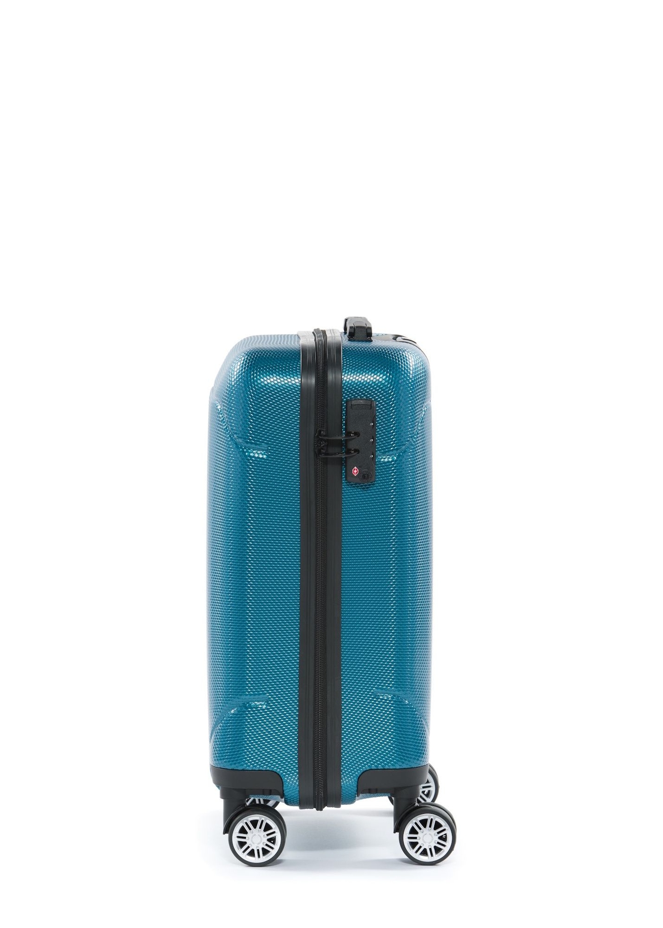 Small suitcase on wheels WALPC-0014-7B-19(W26), side view of the product on a white background.