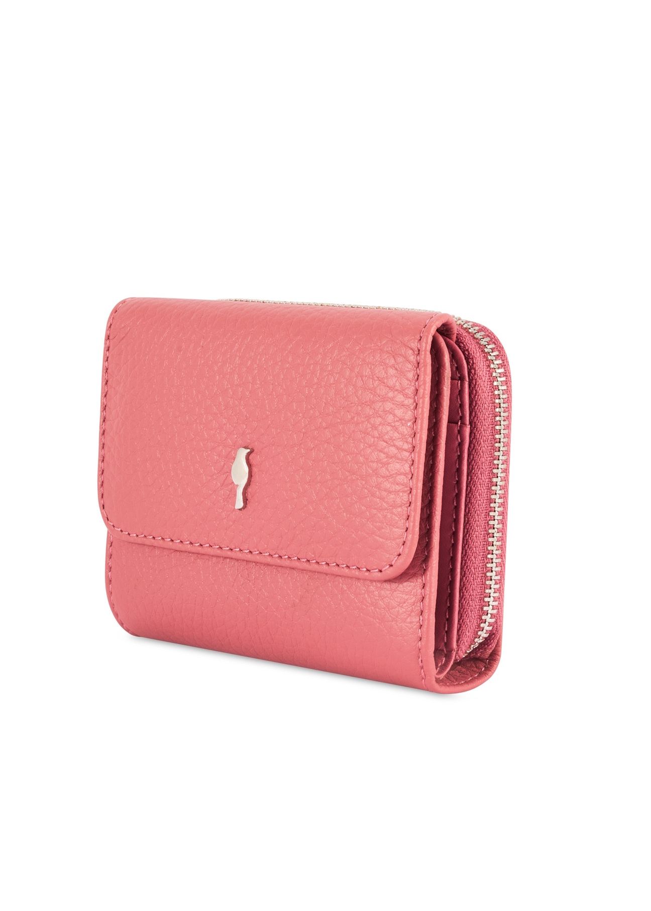 Small pink women's wallet PORES-0802G-31(Z25), diagonal product view on white background.