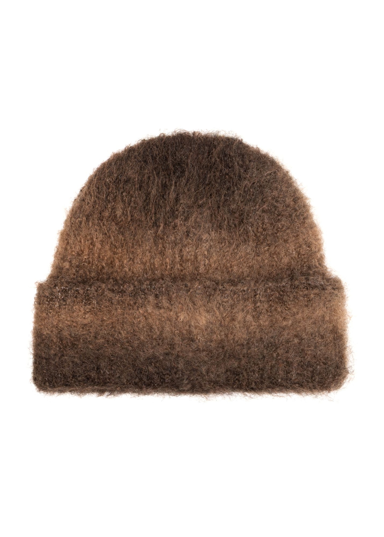 Brown women's wool hat CZADT-0222-1L(Z26) - product view from the back, on a white background.