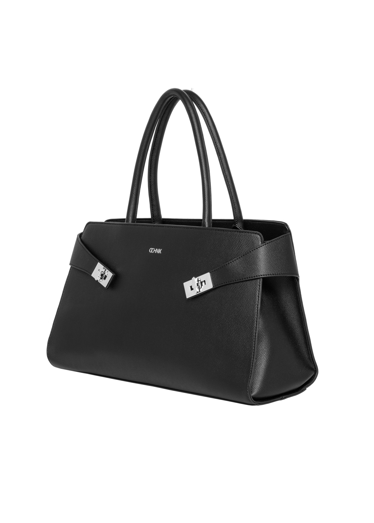 Black large women's handbag TOREC-1373-9I(Z26), diagonal product view on a white background.