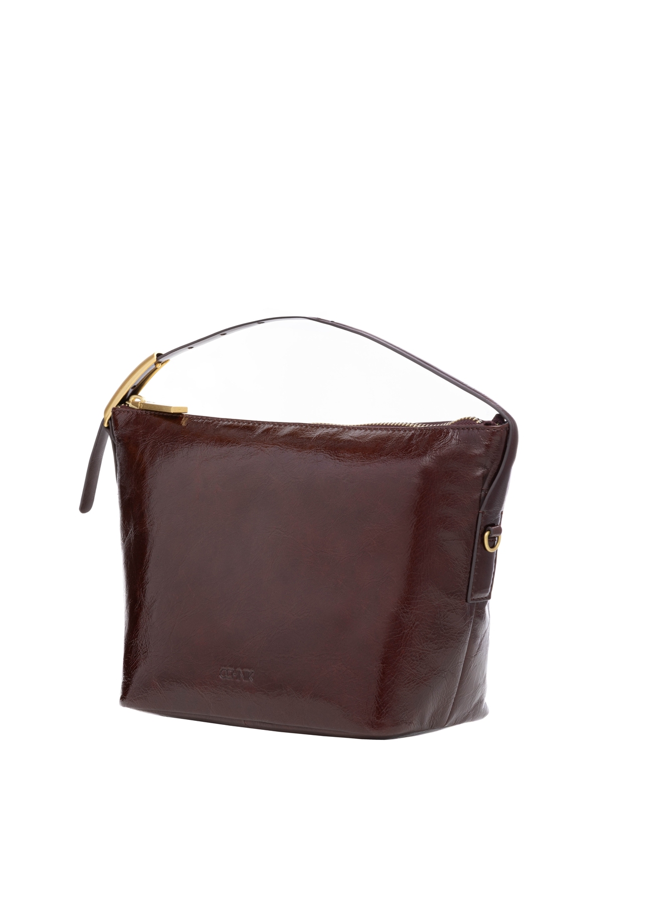 Burgundy leather women's handbag TORES-1391-4E(Z26), diagonal product view on white background.