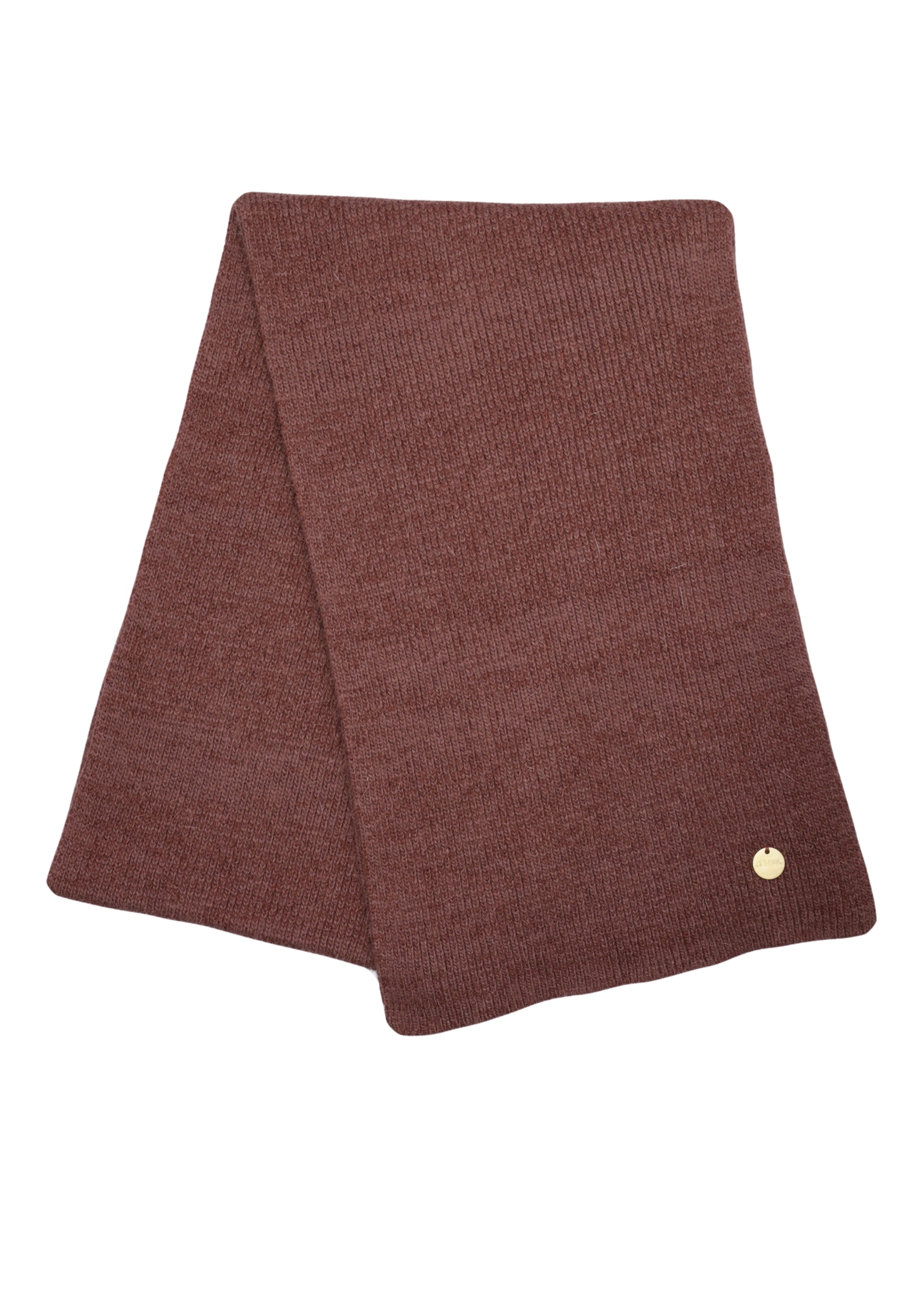 Brown women's viscose scarf SZADT-0222-1H(Z26), front product view on white background.