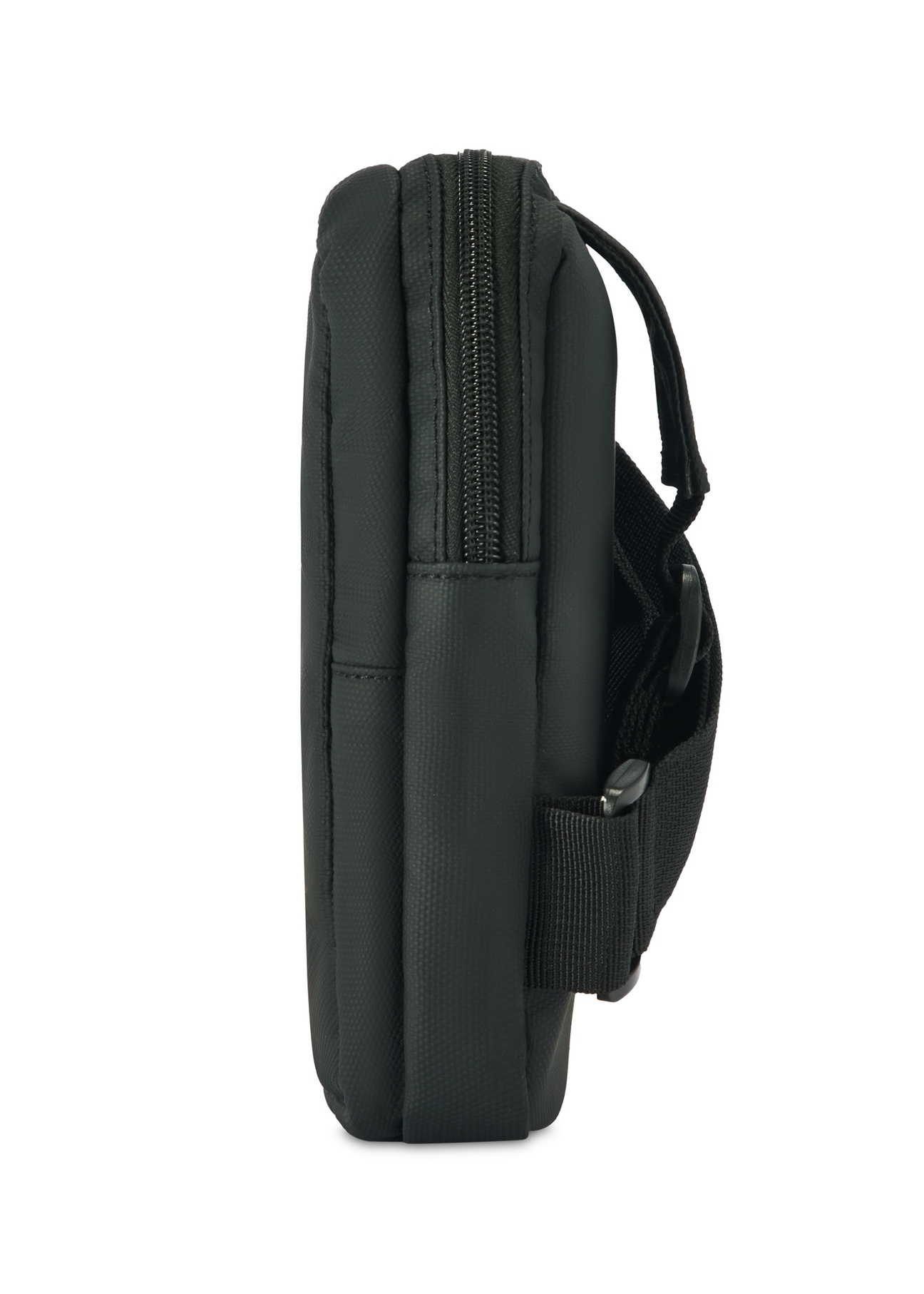 Small black men's pouch TORMN-0363-99(Z25), side view of the product on a white background.