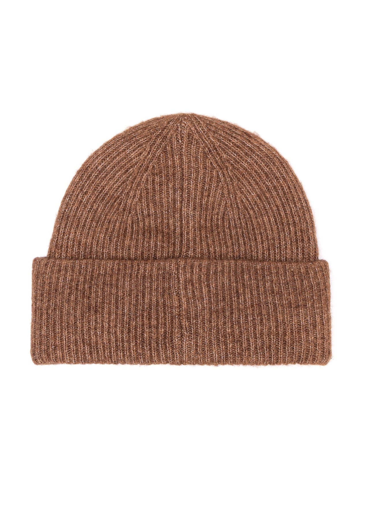 Brown women's wool blend hat CZADT-0201-1H(Z26), product view from the back on a white background.