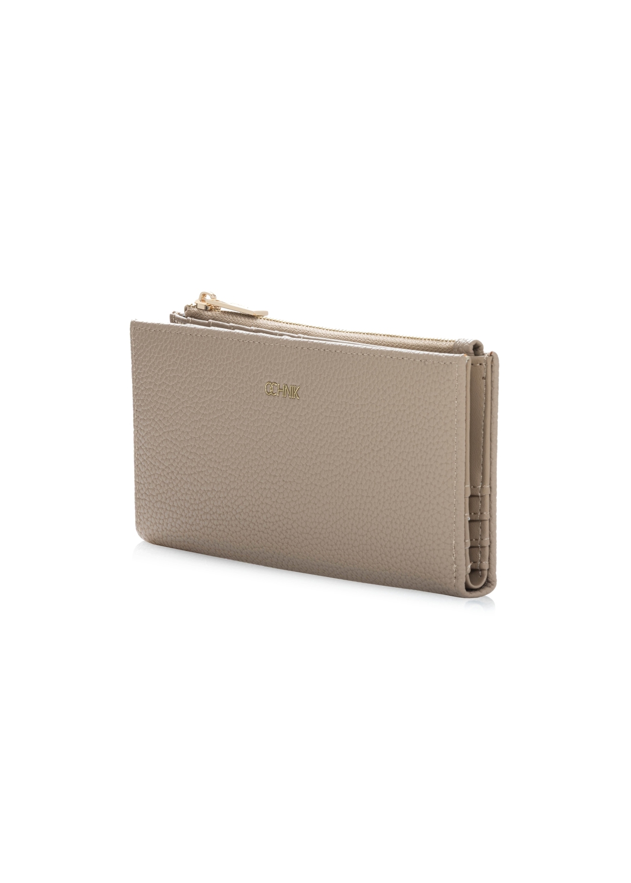 Beige women's wallet POREC-0429-1B(W26), diagonal product view on white background.
