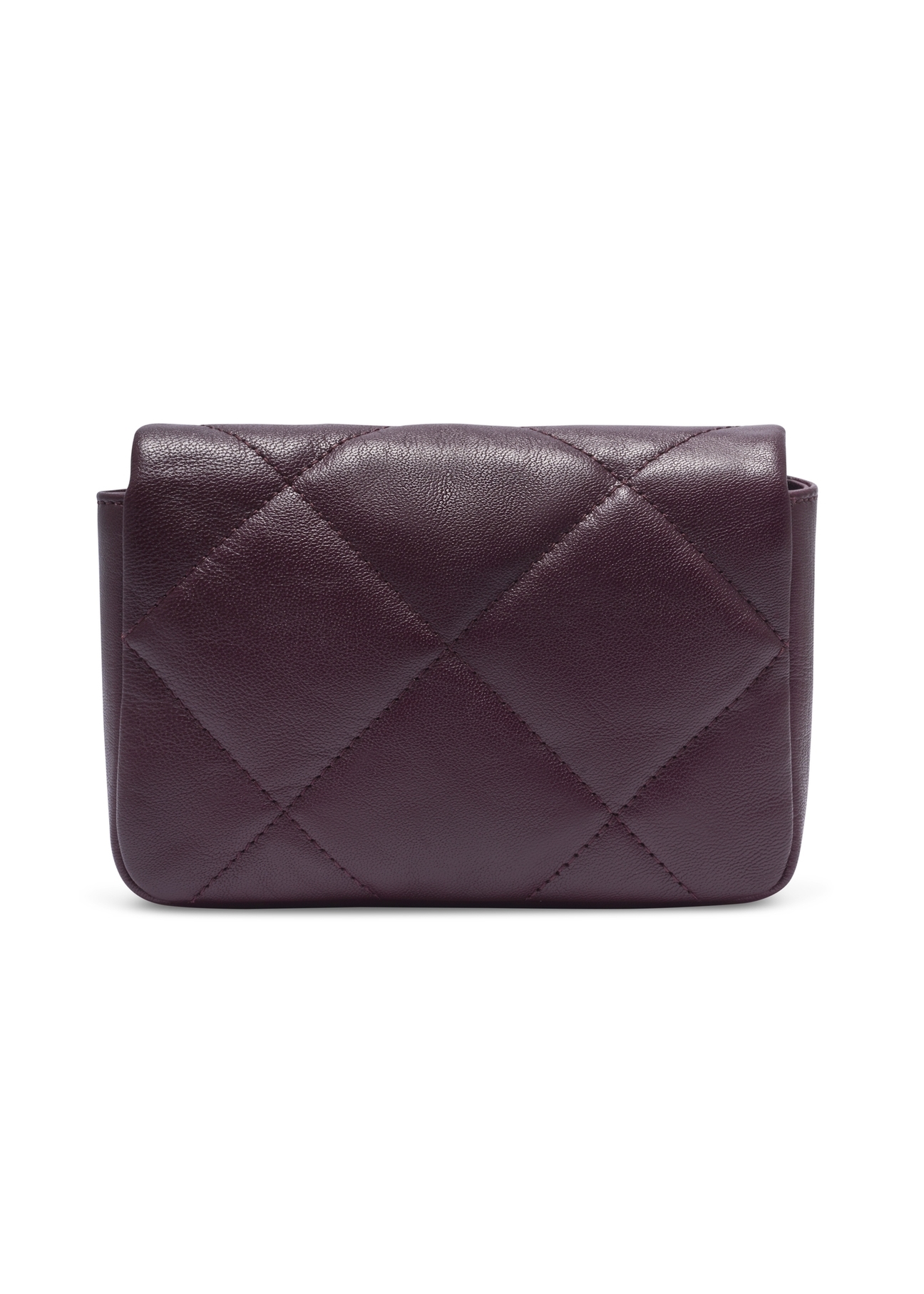 Small burgundy leather women's handbag TORES-1364-4D(Z26), product view from the back on a light background.