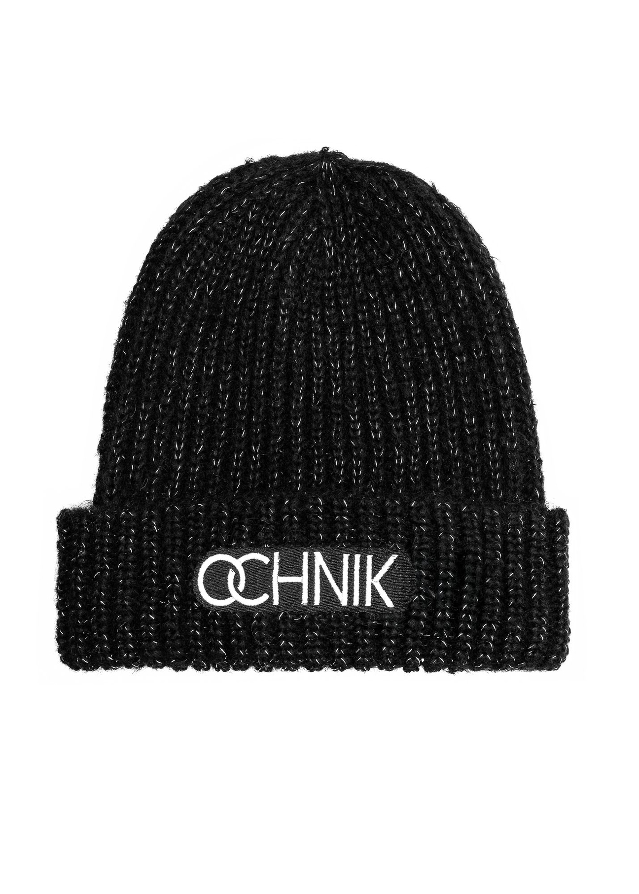 Black hat and scarf set ZESTD-0010-99(Z25) - front view of the hat on a white background.