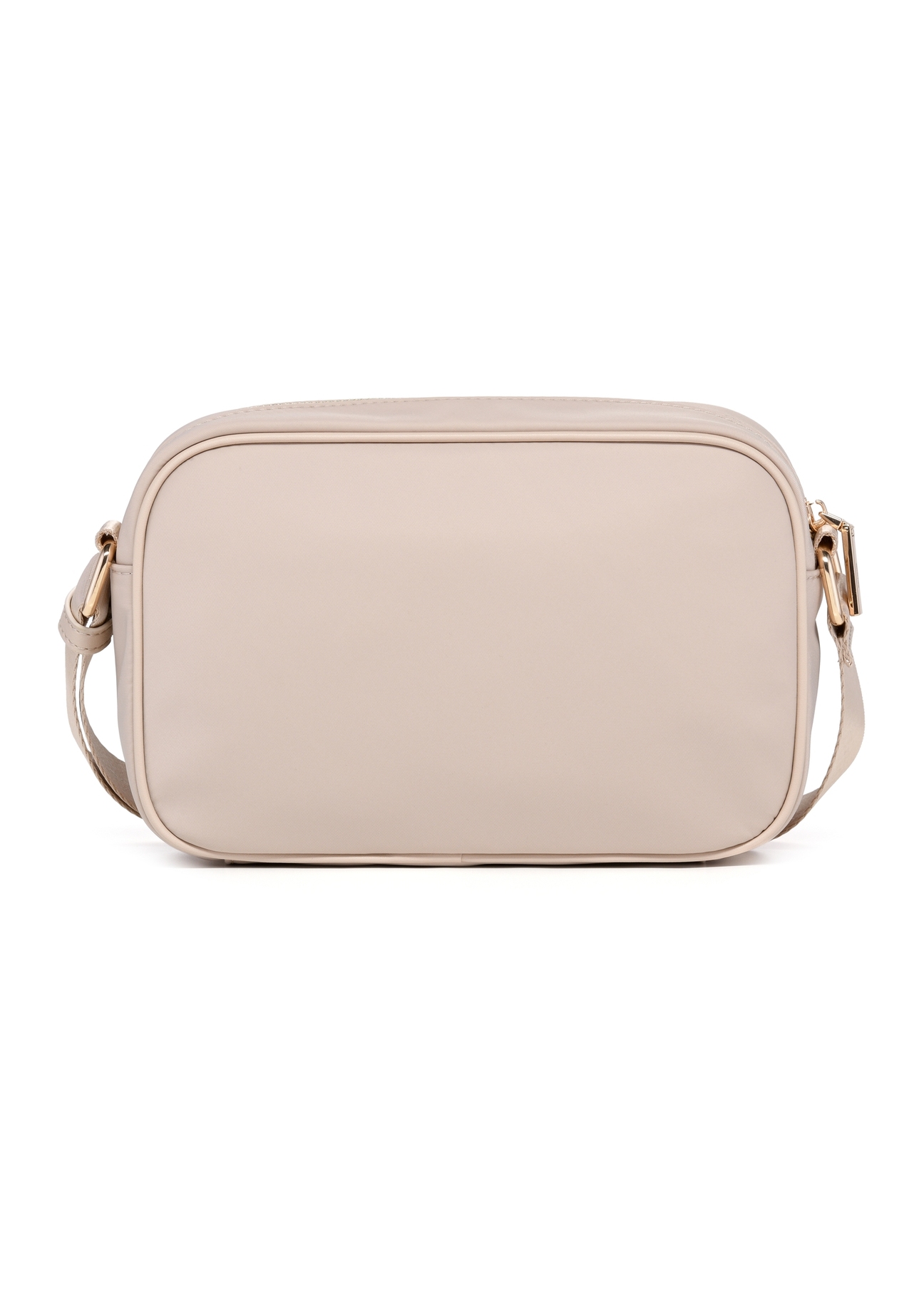Light pink nylon women's messenger bag TOREN-0309-5A(W26), product view from the back on a white background.