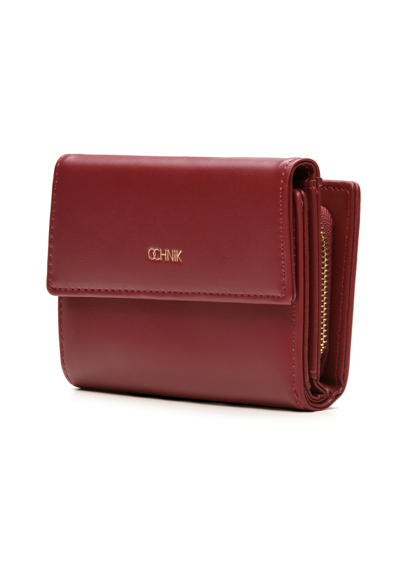 Burgundy women's wallet POREC-0426-49(Z25), diagonal product view on white background.