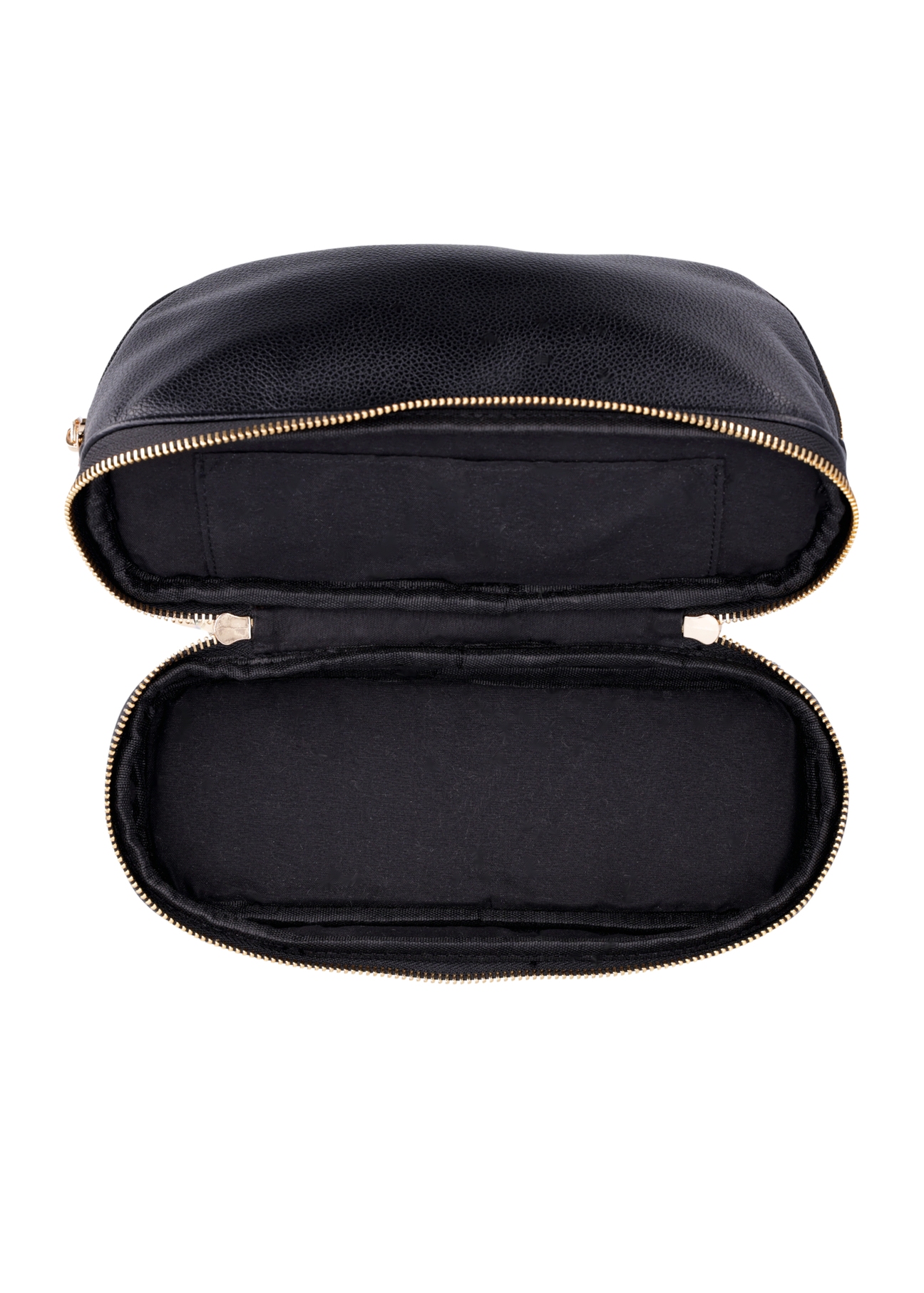 Black women's cosmetic bag TOREC-1348-9I(Z26), product view inside on white background.