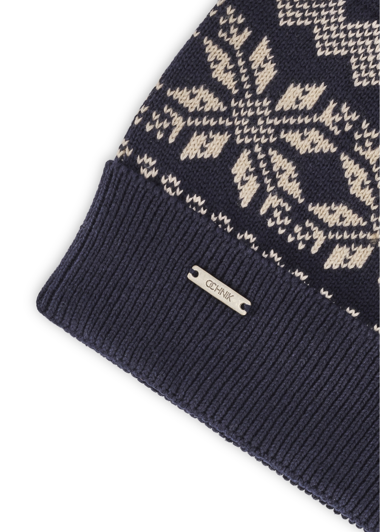 Navy blue cotton men's cap CZAMT-0090-69(Z25), close-up of product detail, view on white background.