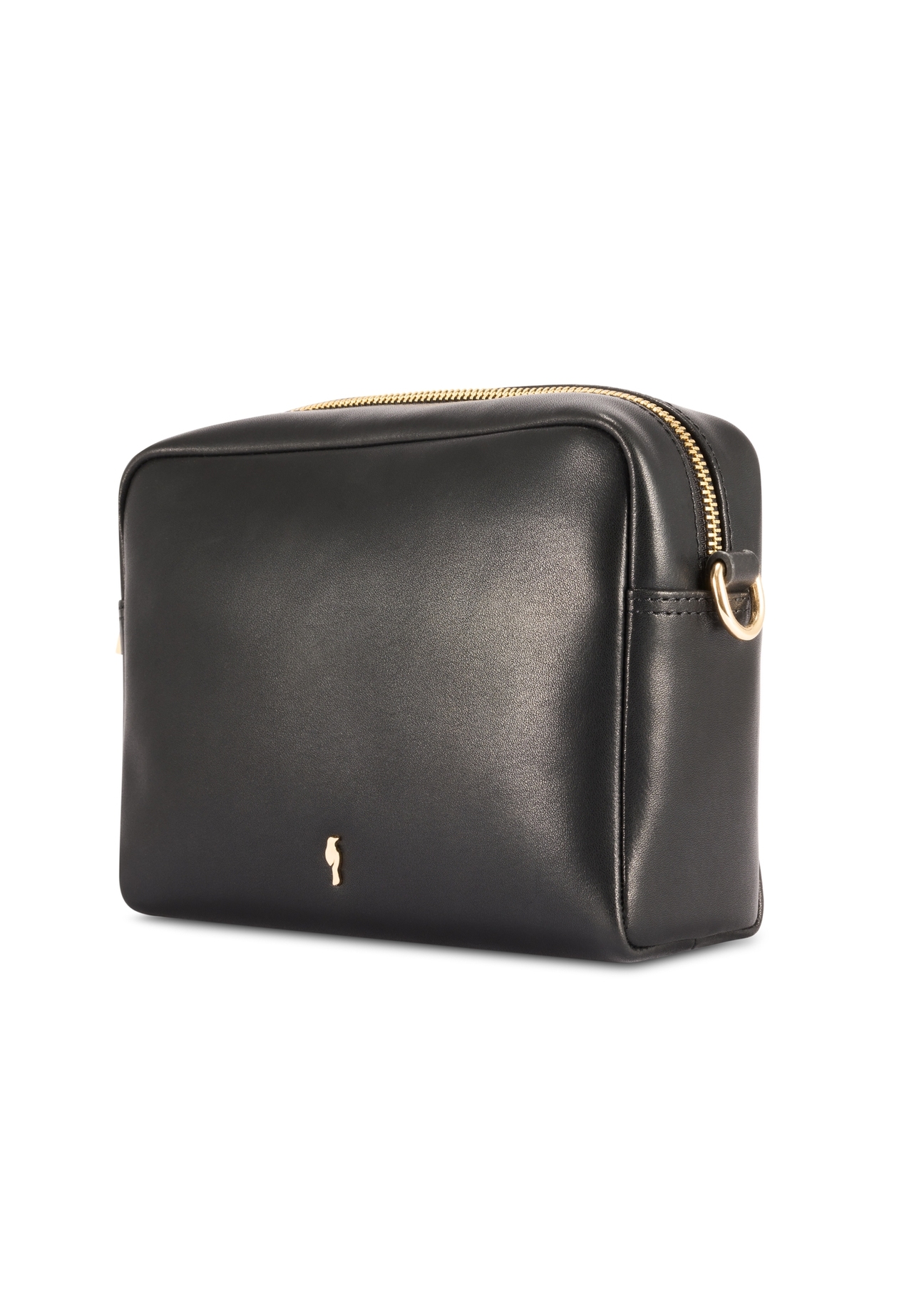 Black leather women's handbag TORES-1261-99(W26) - diagonal product view, on a white background.