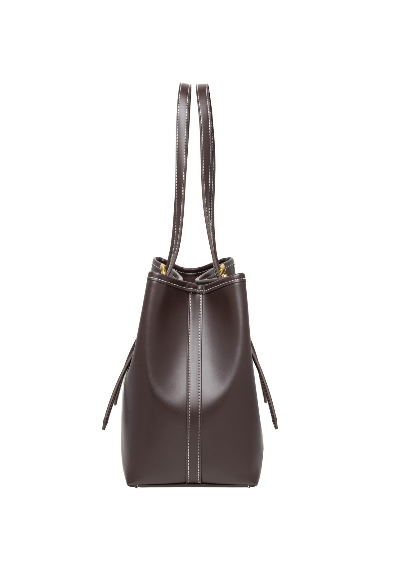 Large brown shopper bag TOREC-1381-1H(Z26), side view on a white background.