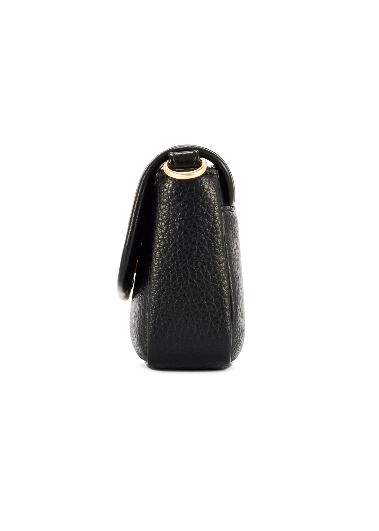 Small black women's handbag TOREC-1163-99(W26), product view from the side on a white background.