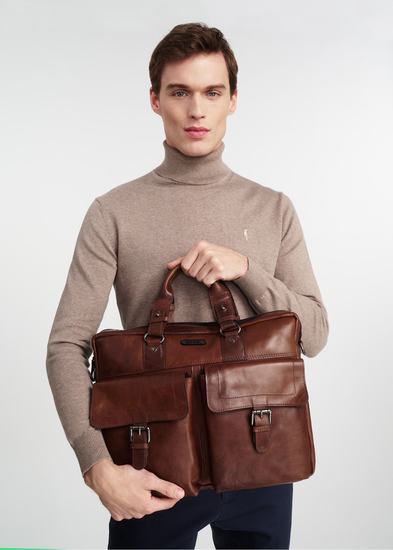 Leather brown men's bag TORMS-0404C-99(W25)