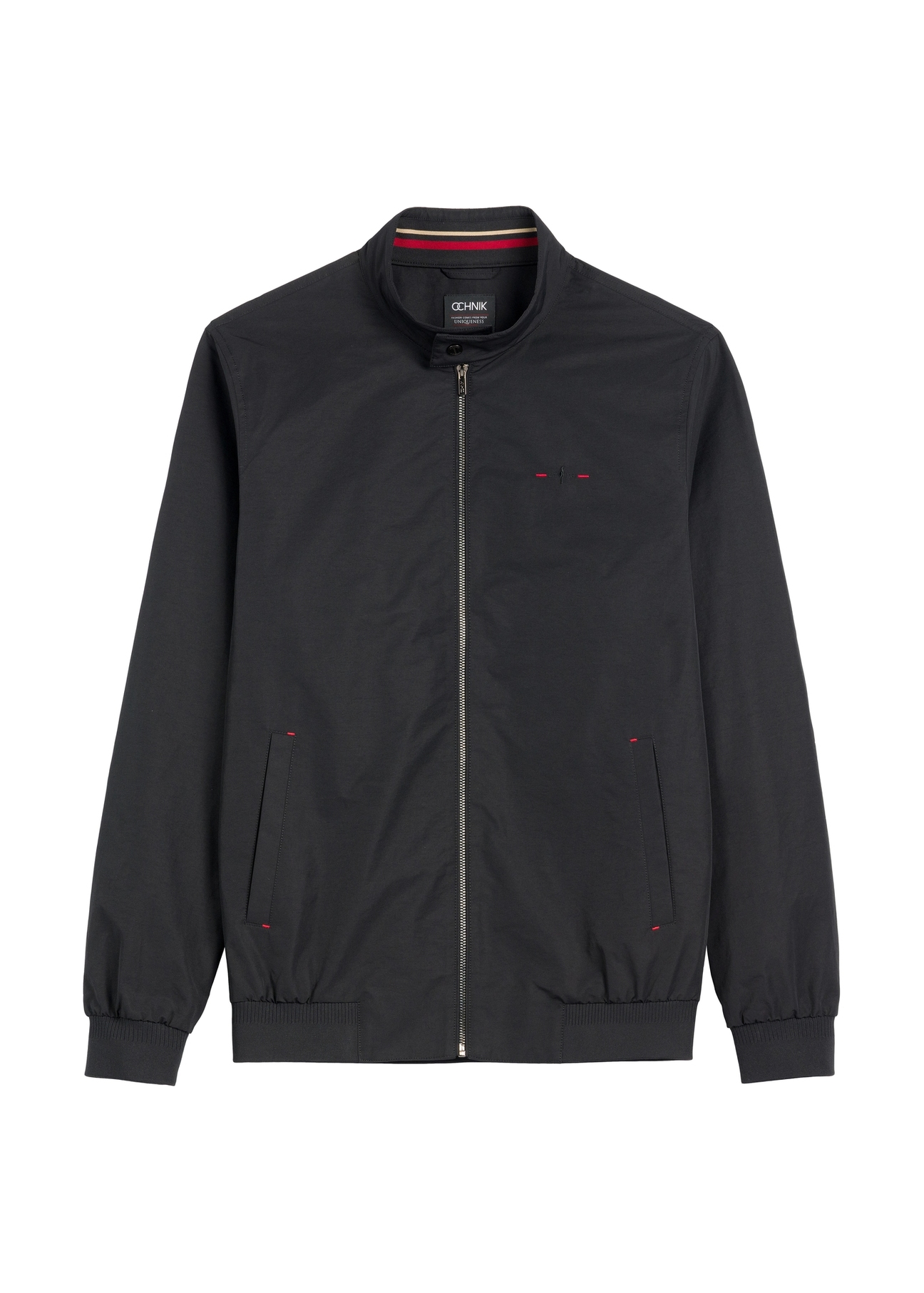 Black men's lightweight transition jacket KURMT-0370-99(W25), front product view on white background.