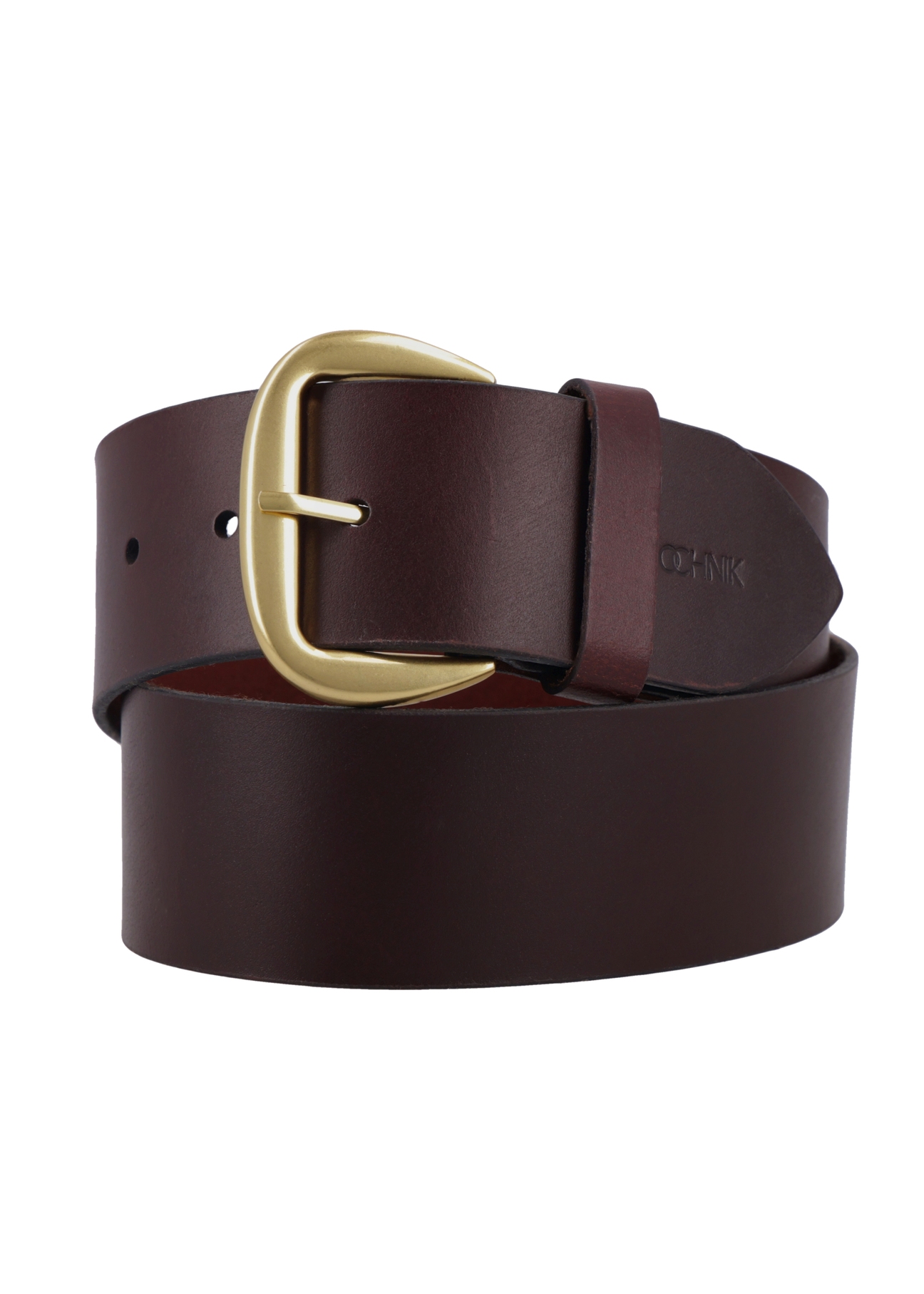 Brown wide women's leather belt PASDS-0349-1I(Z26), front view of the product on a white background.