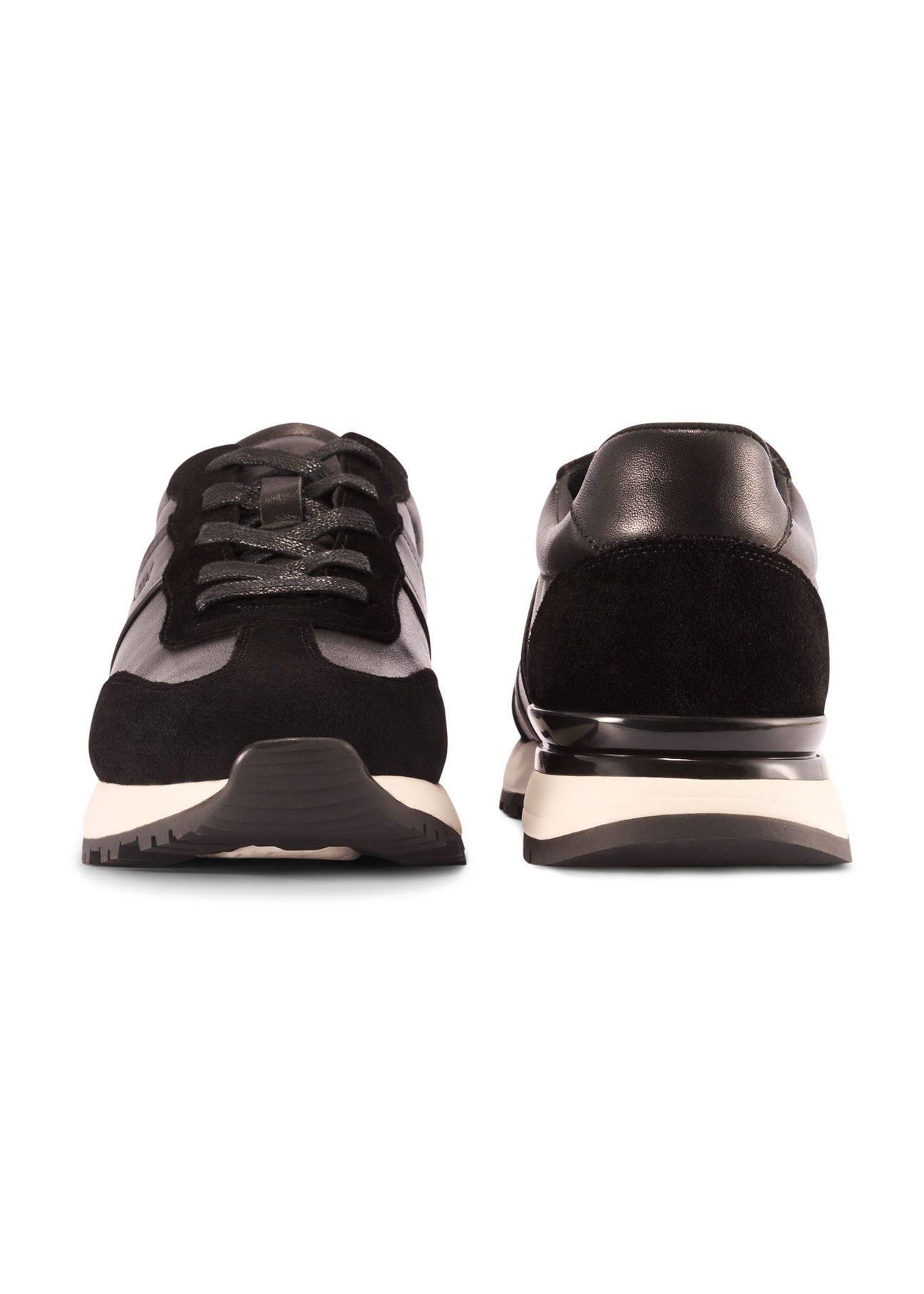 Black men's sports shoes BUTYM-0510-99(Z25) - front and back view of the product on a white background.